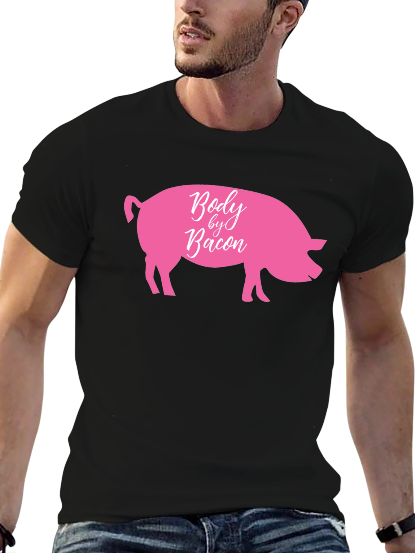 Body by Bacon Funny Pig Graphic T-Shirt