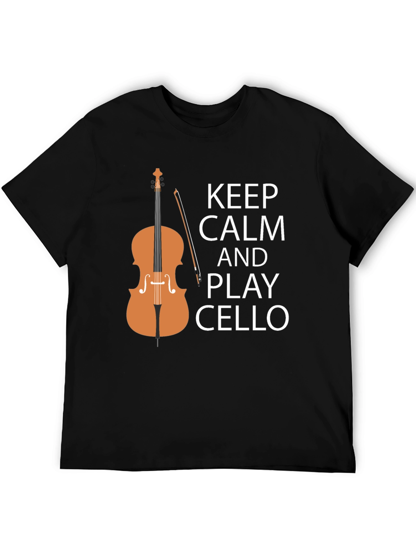 Keep Calm and Play Cello Black T-Shirt