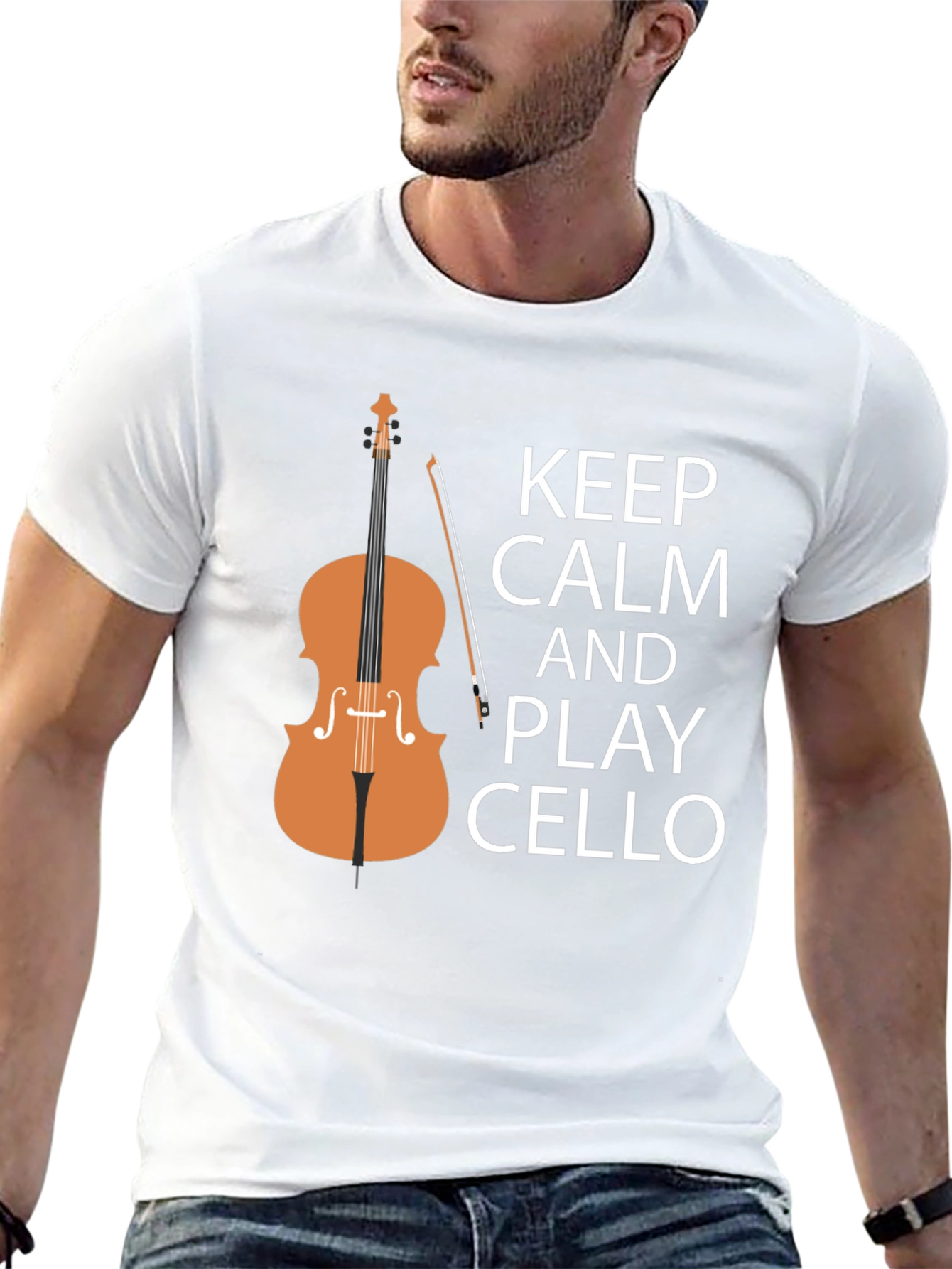Keep Calm and Play Cello Black T-Shirt