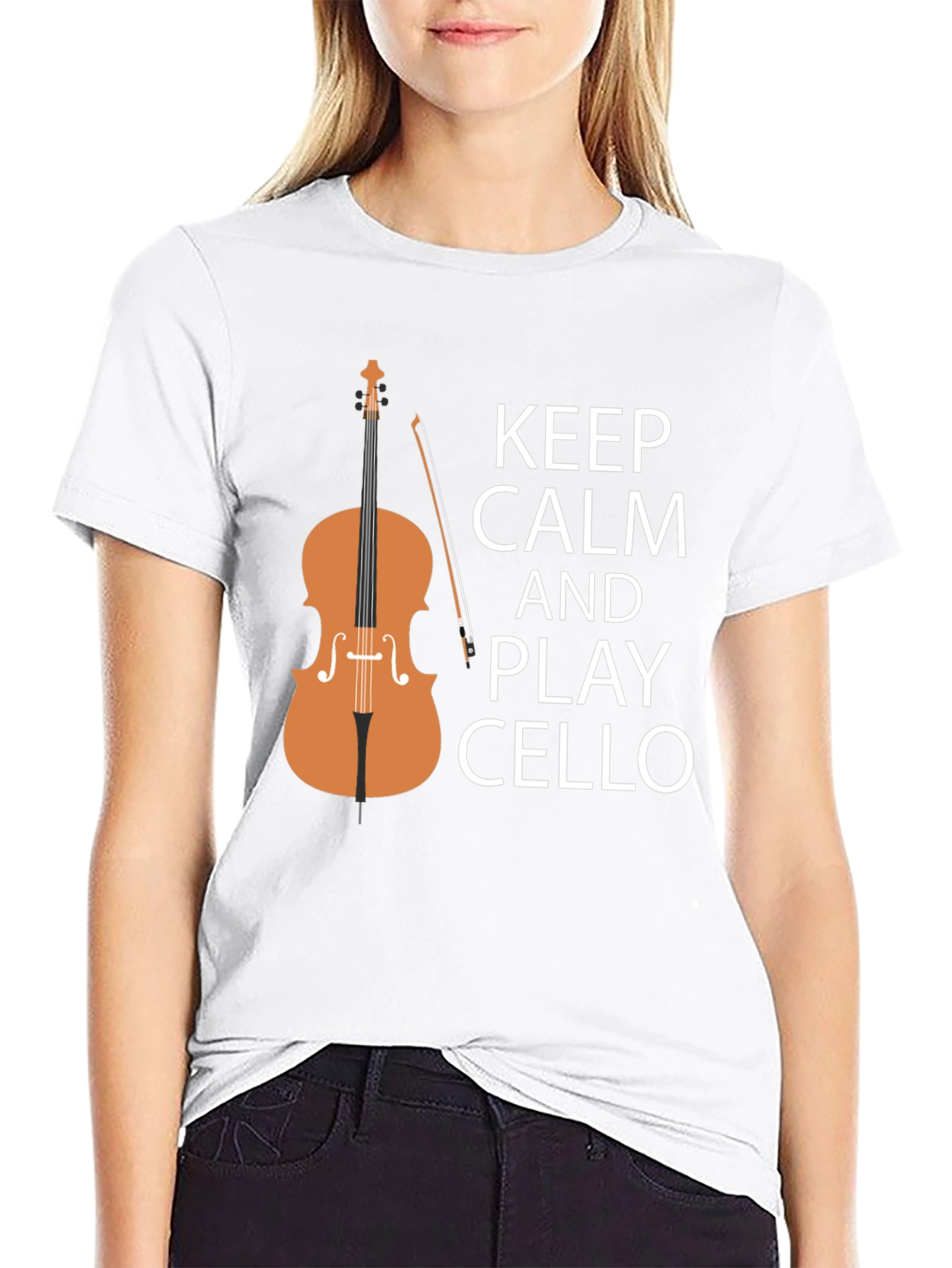 Keep Calm and Play Cello Black T-Shirt