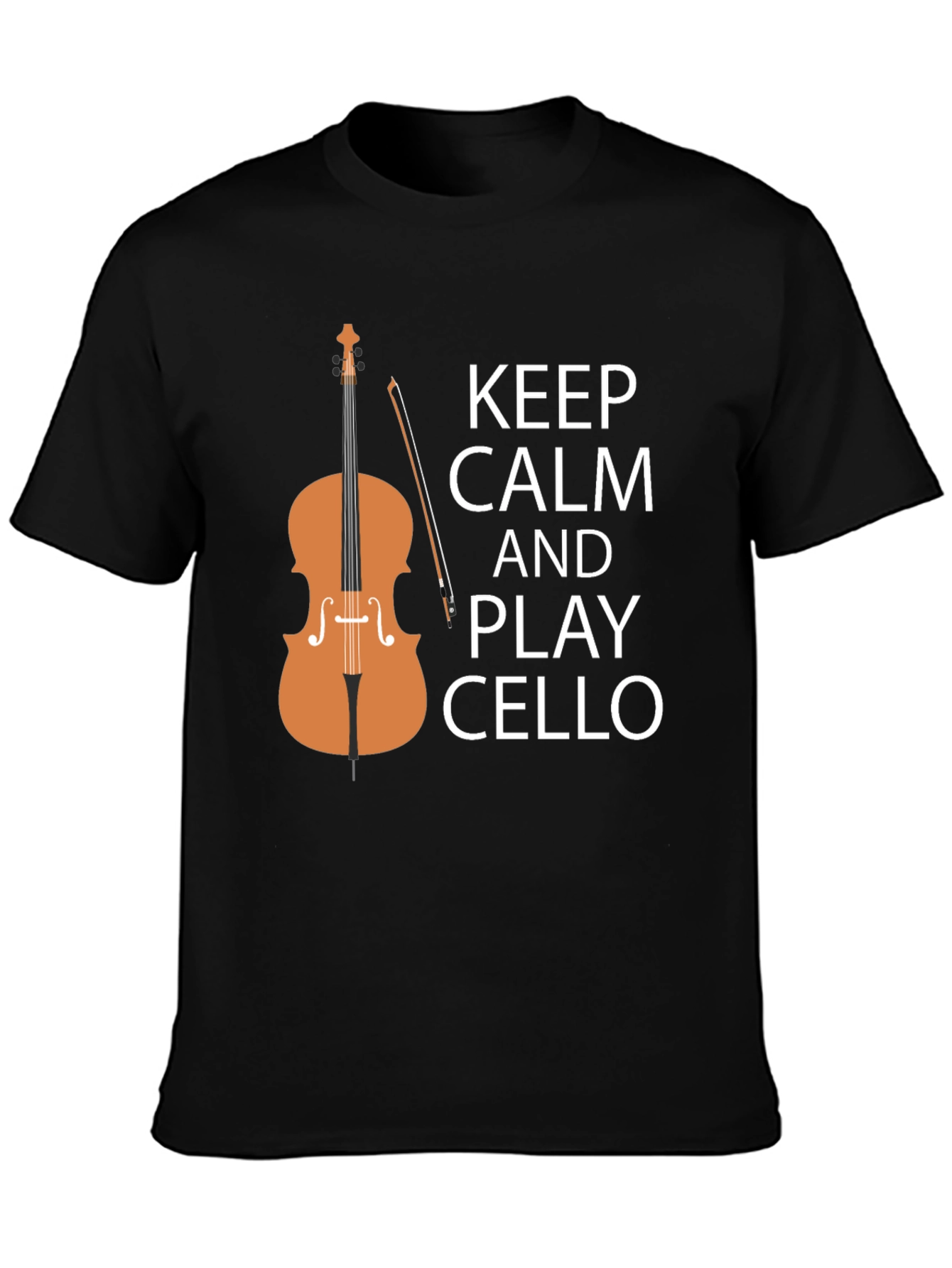 Keep Calm and Play Cello Black T-Shirt