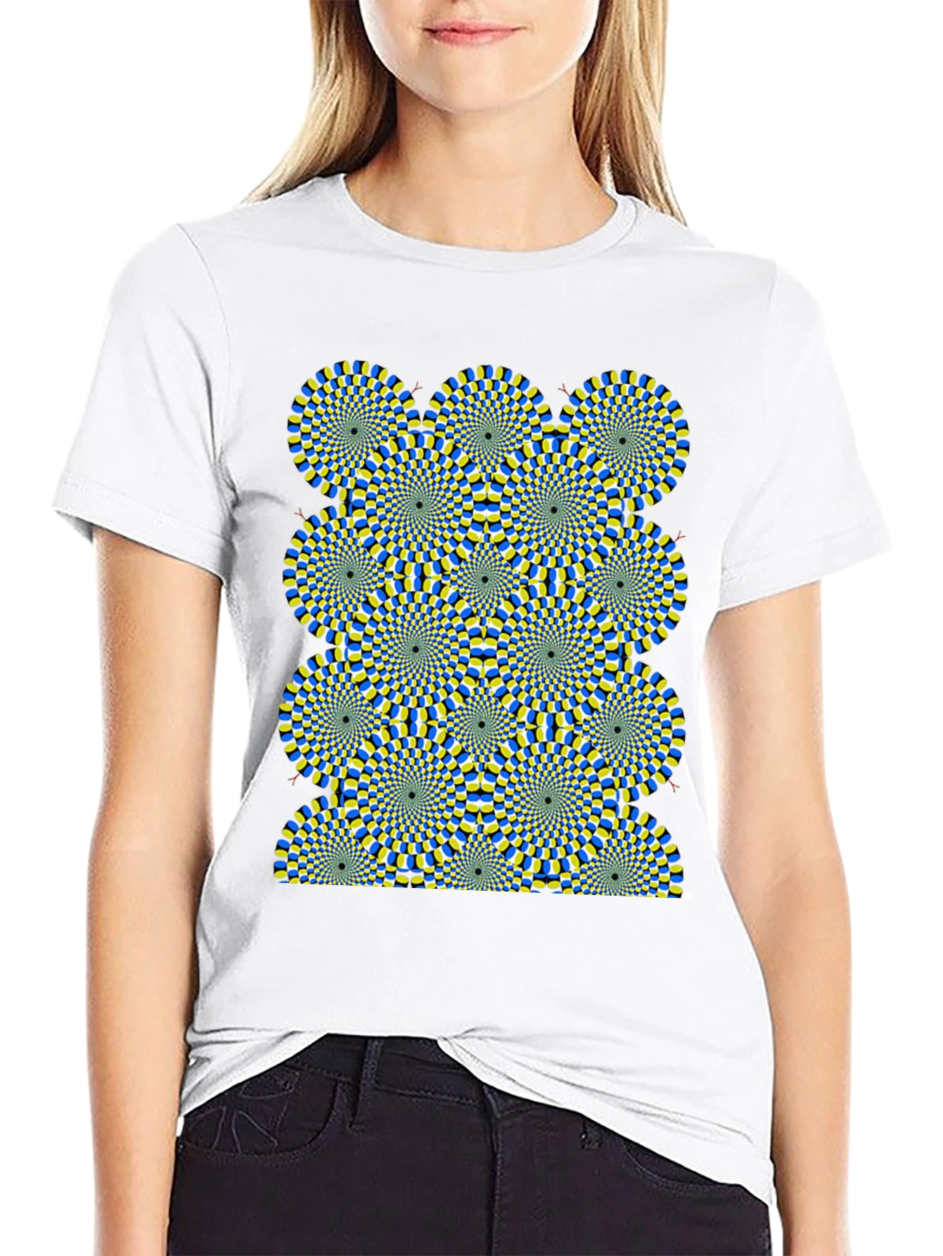 Optical Illusion Graphic Black T-Shirt