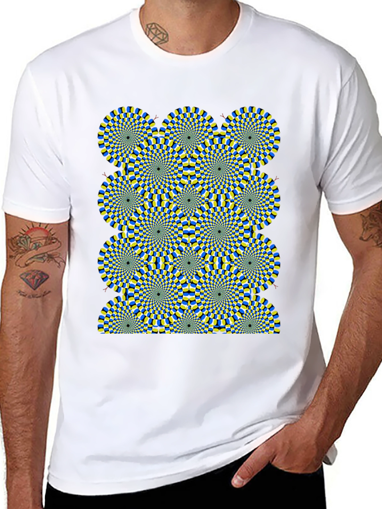 Optical Illusion Graphic Black T-Shirt