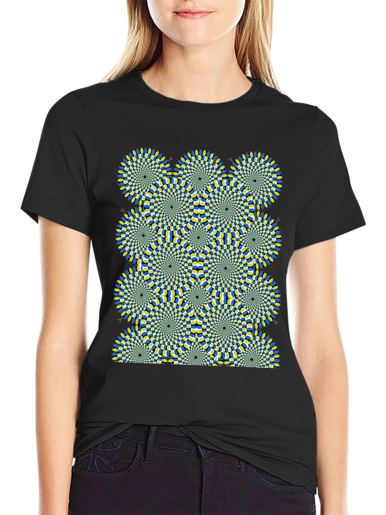 Optical Illusion Graphic Black T-Shirt