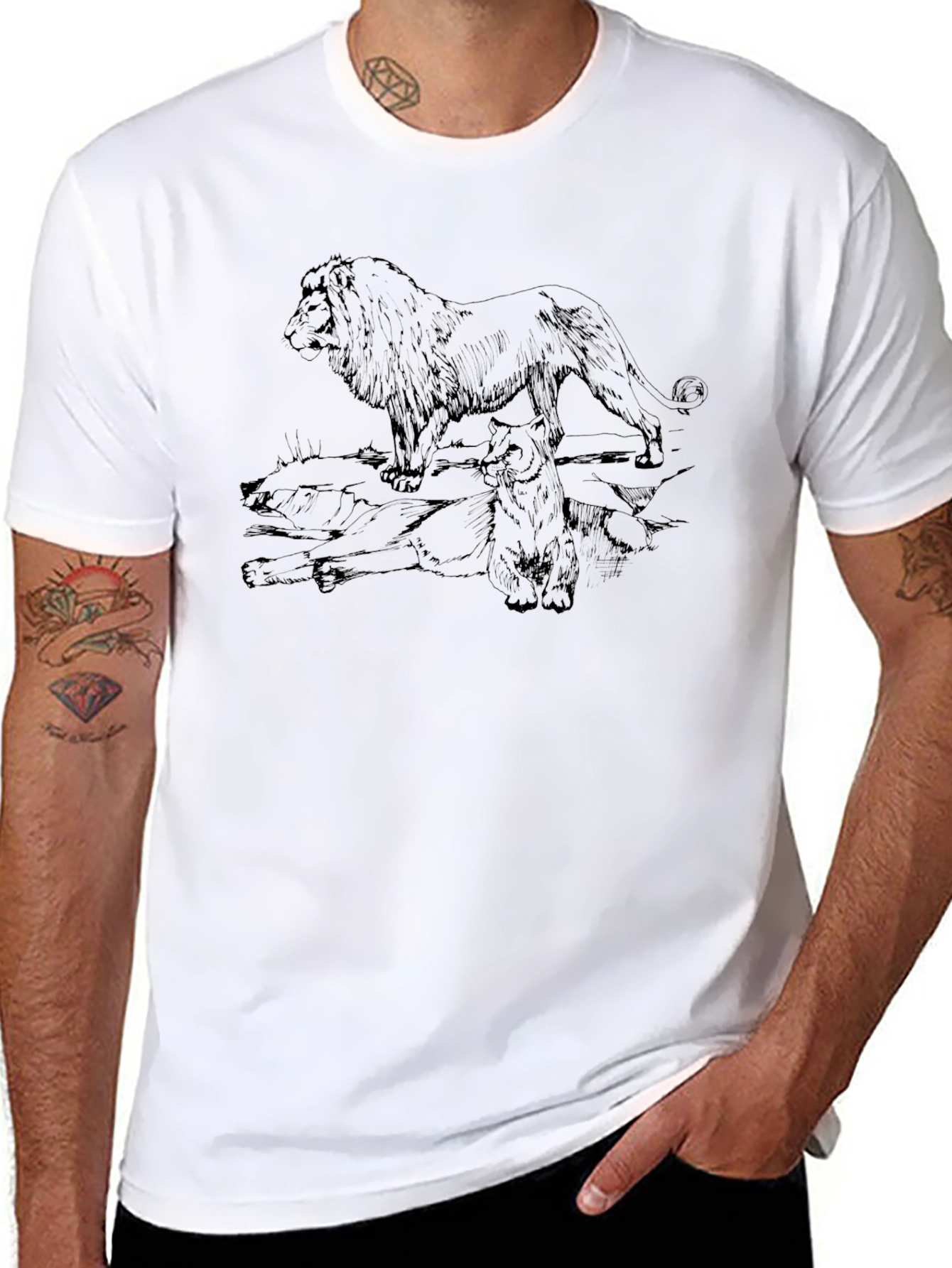 Black Lion Graphic T-Shirt - Stylish Mens Tee