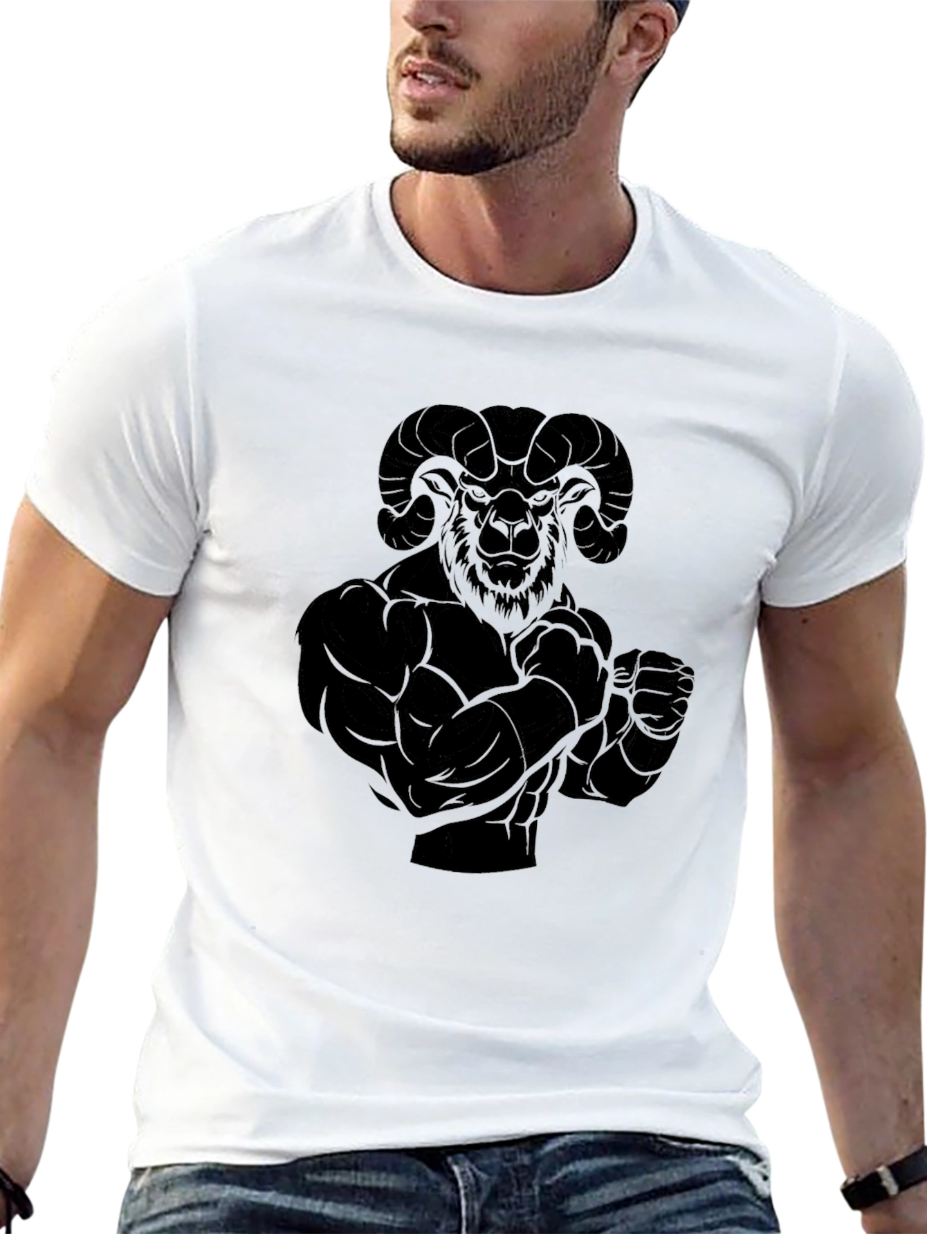 Black Ram Muscle Graphic T-Shirt