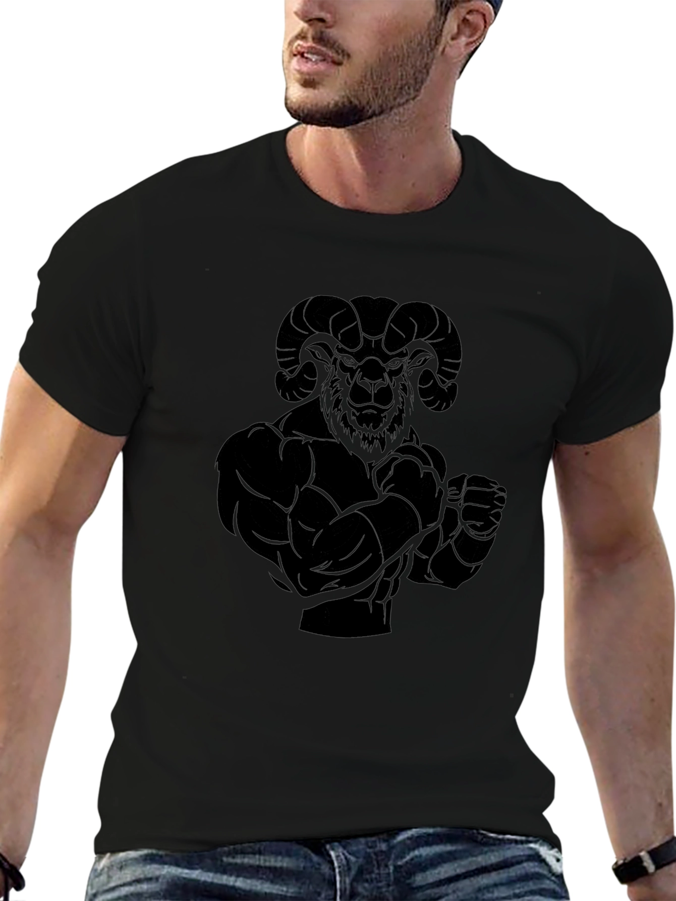 Black Ram Muscle Graphic T-Shirt