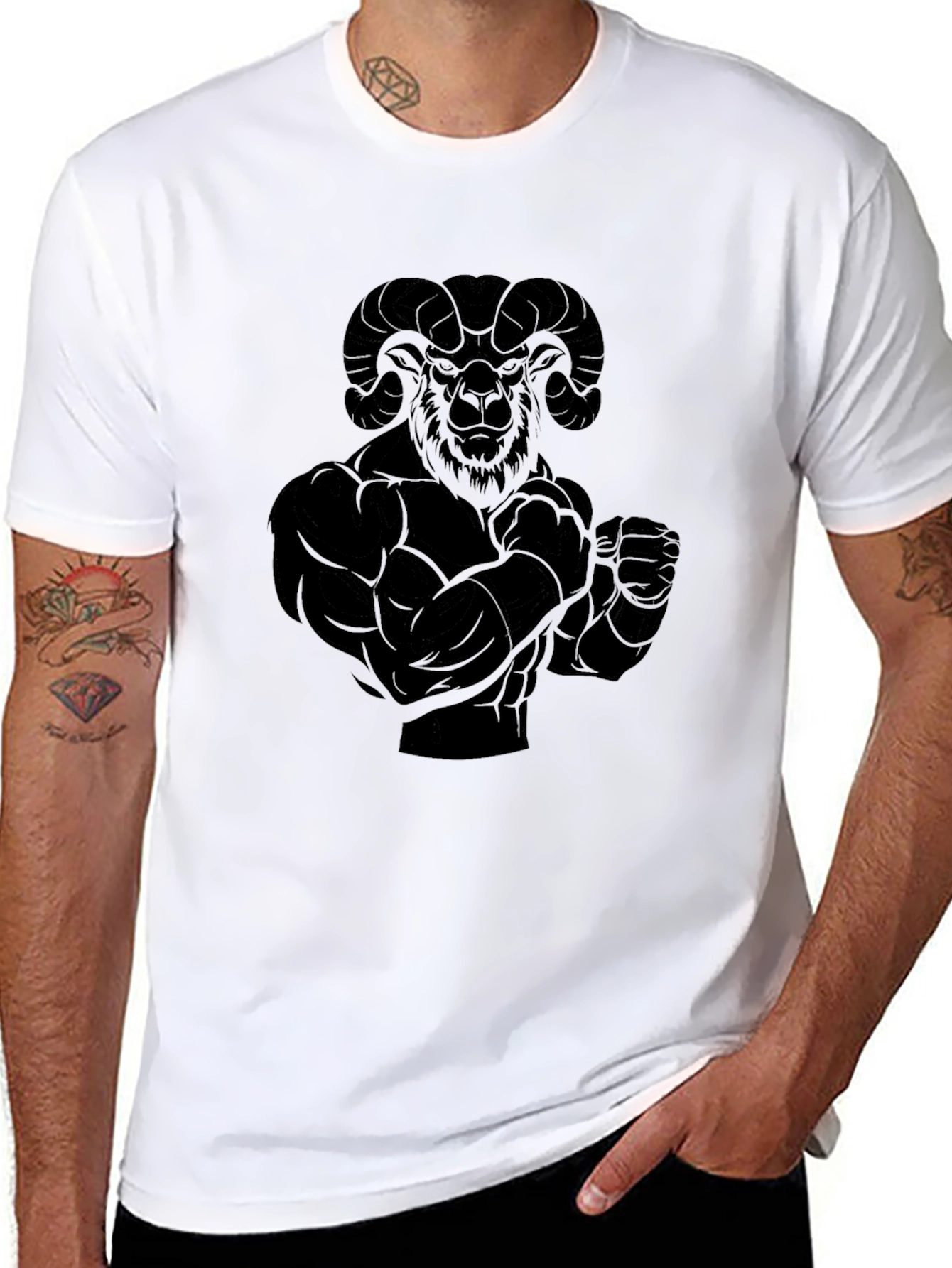 Black Ram Muscle Graphic T-Shirt