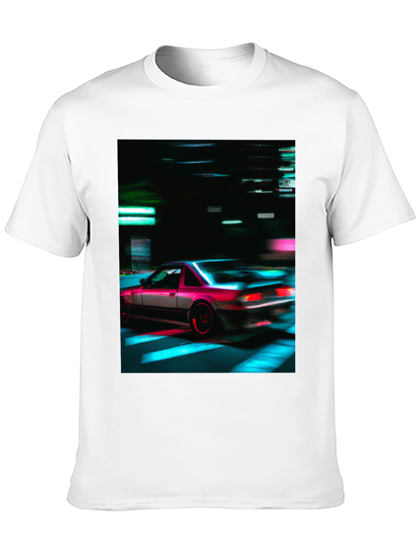 Retro Car Graphic Tee - Black Short Sleeve