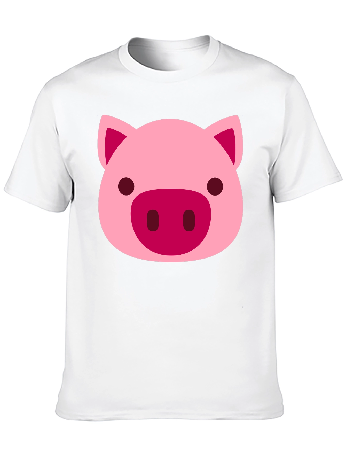 Cute Pig Face Graphic Black T-Shirt