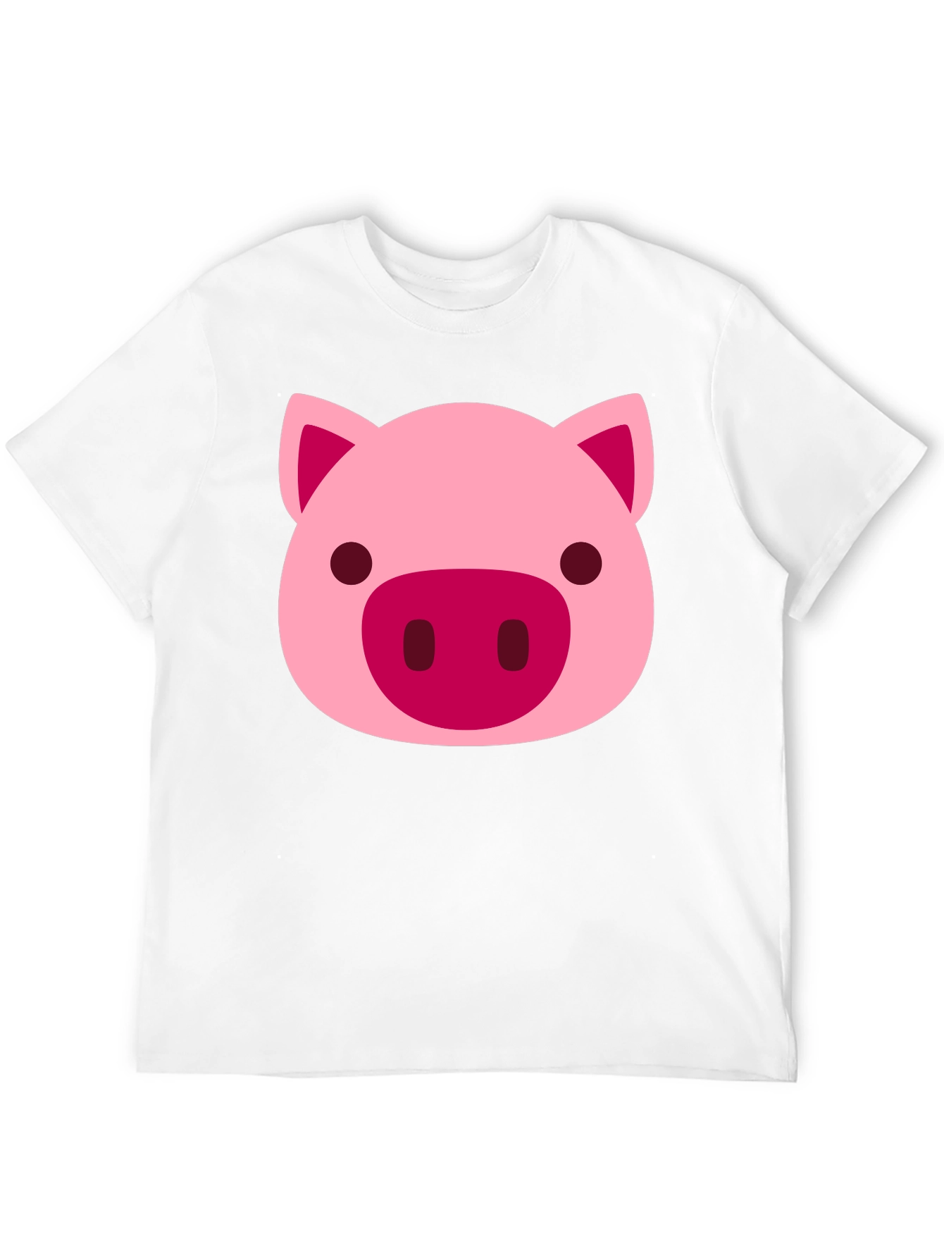 Cute Pig Face Graphic Black T-Shirt