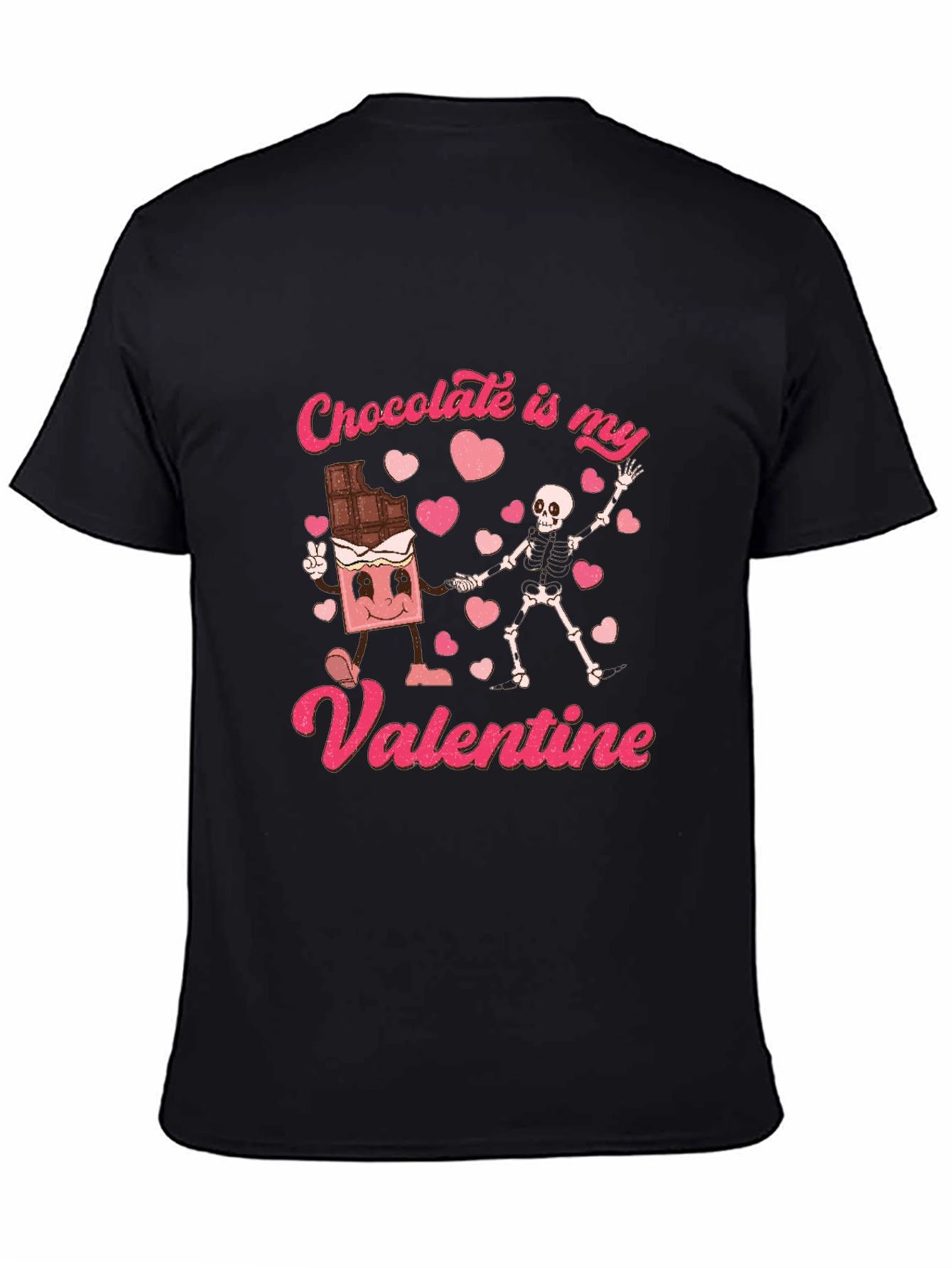 Chocolate is My Valentine Black T-Shirt