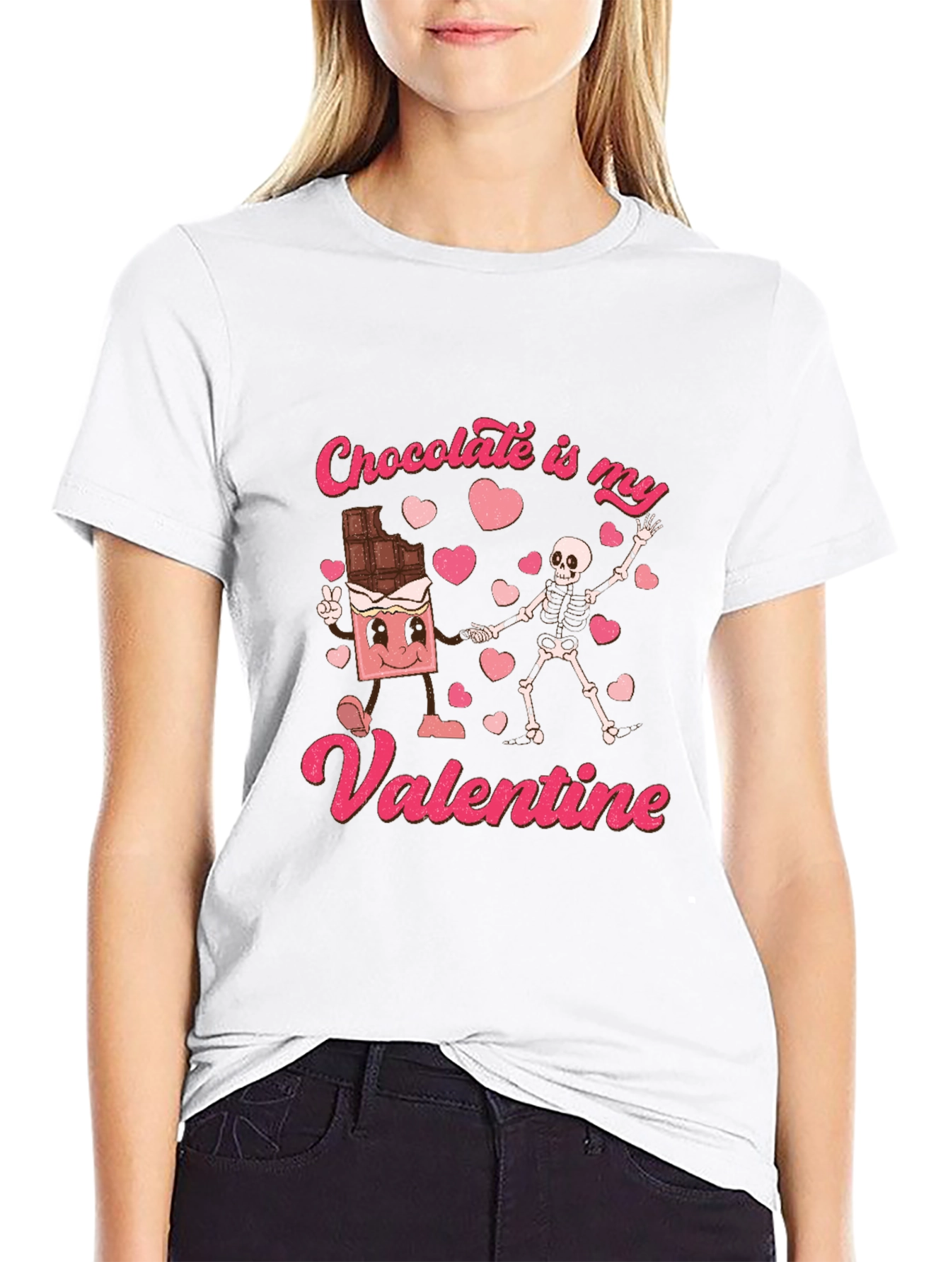 Chocolate is My Valentine Black T-Shirt