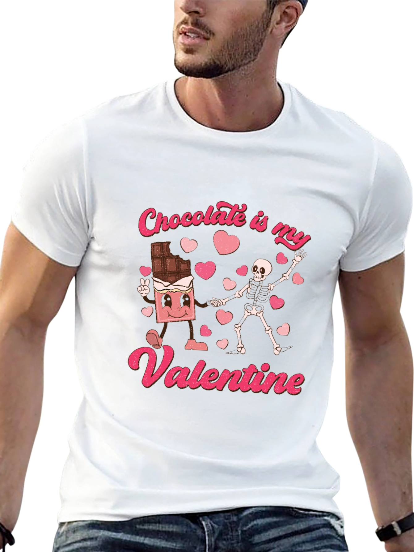 Chocolate is My Valentine Black T-Shirt