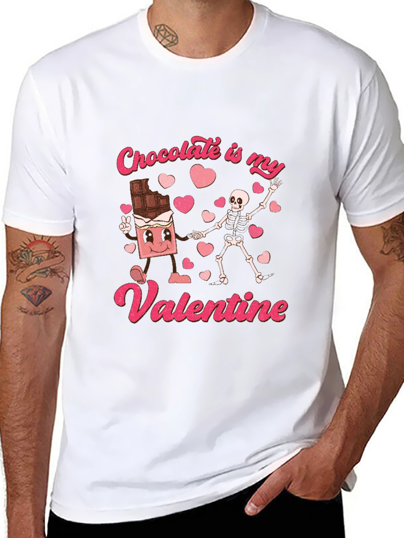 Chocolate is My Valentine Black T-Shirt