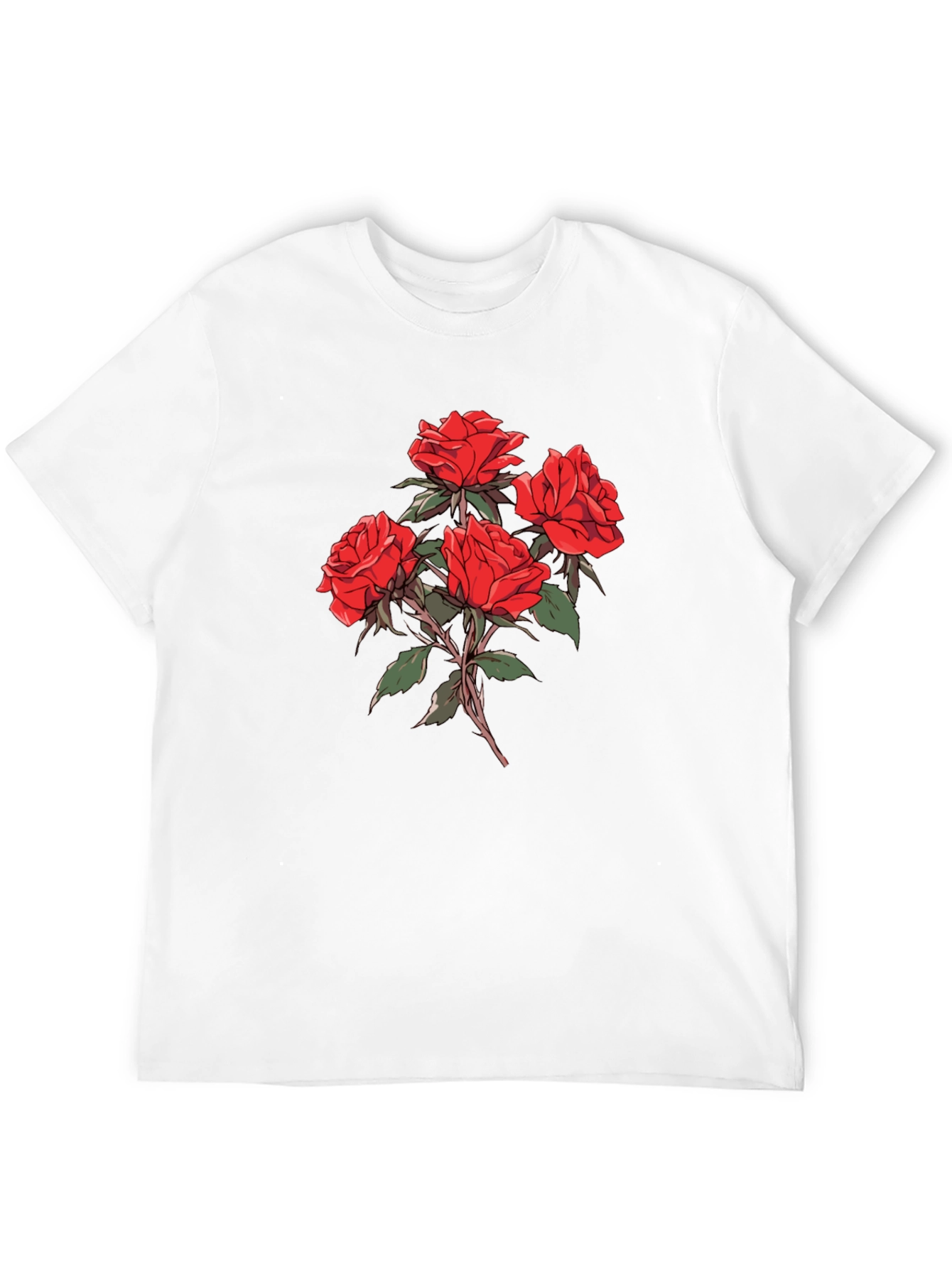Mens Black Rose Graphic T-Shirt