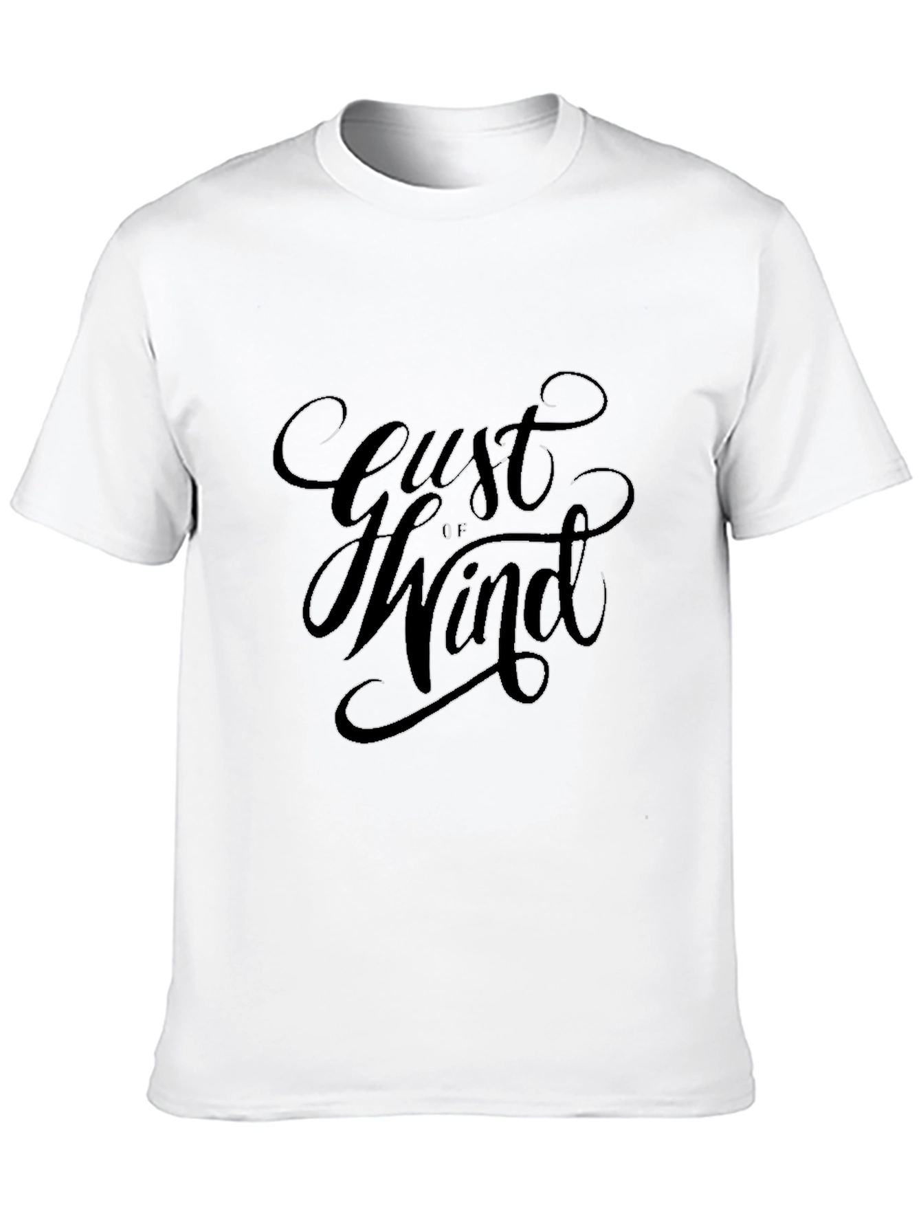 Gust of Wind Graphic Print Black T-Shirt