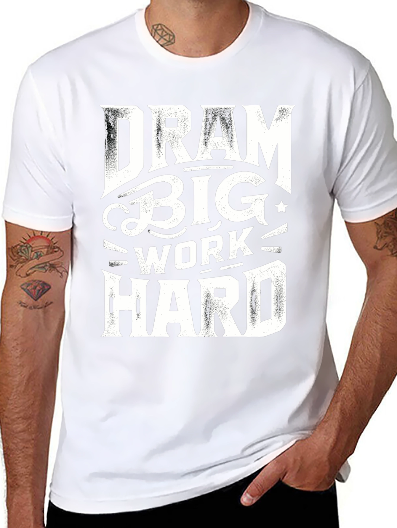 Dream Big Work Hard Graphic Tee - Black