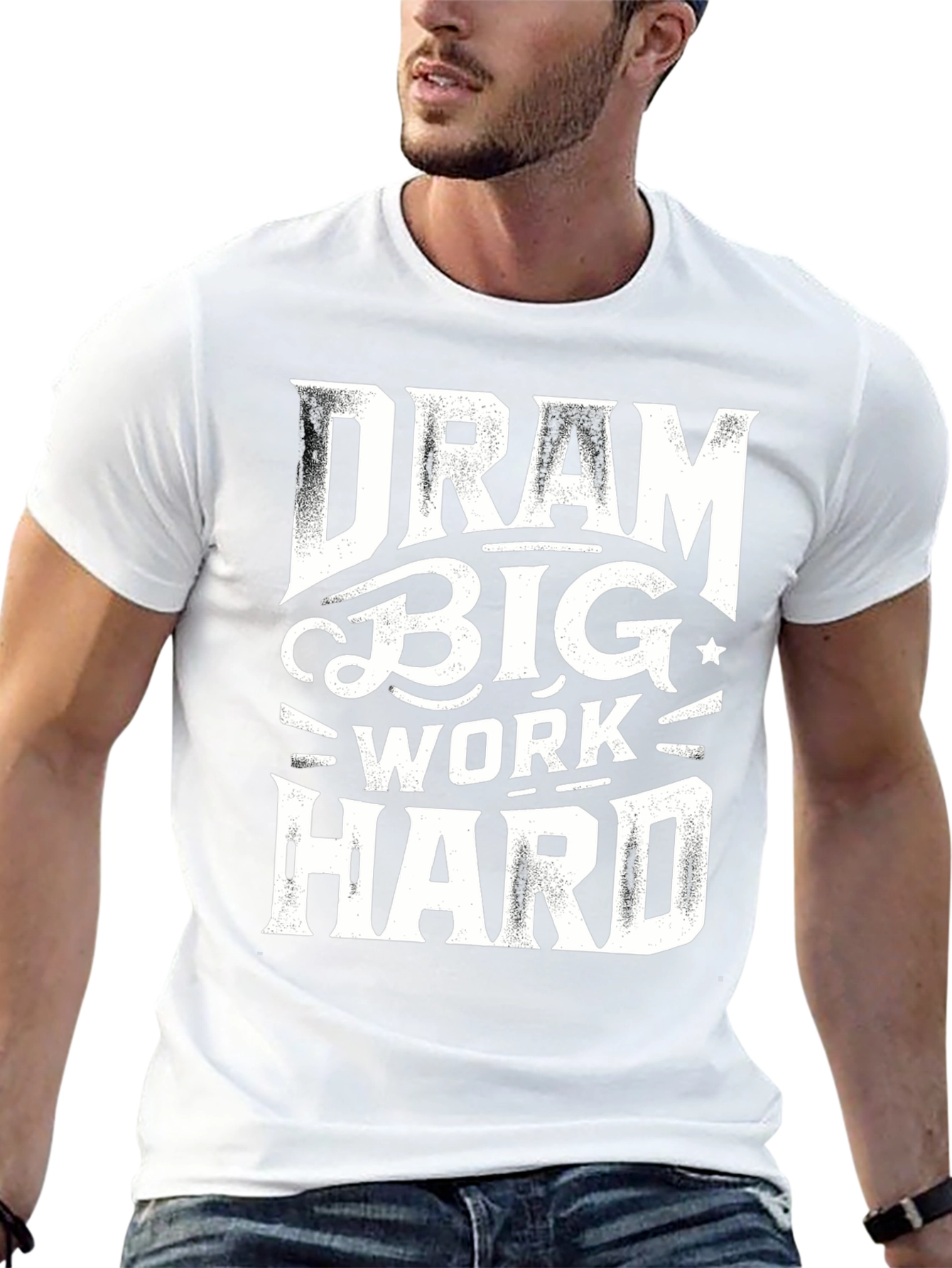 Dream Big Work Hard Graphic Tee - Black