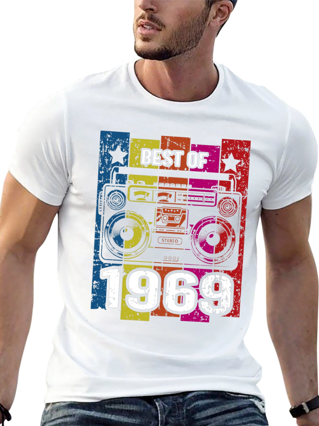 Best of 1969 Boombox Graphic Tee Retro Style
