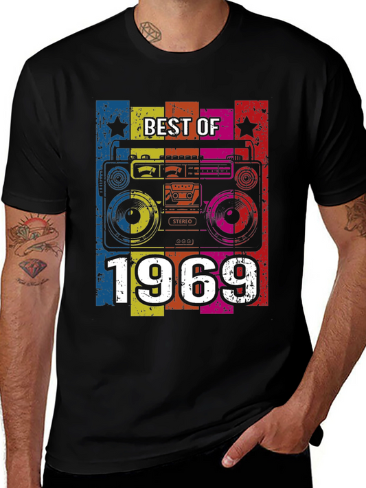 Best of 1969 Boombox Graphic Tee Retro Style
