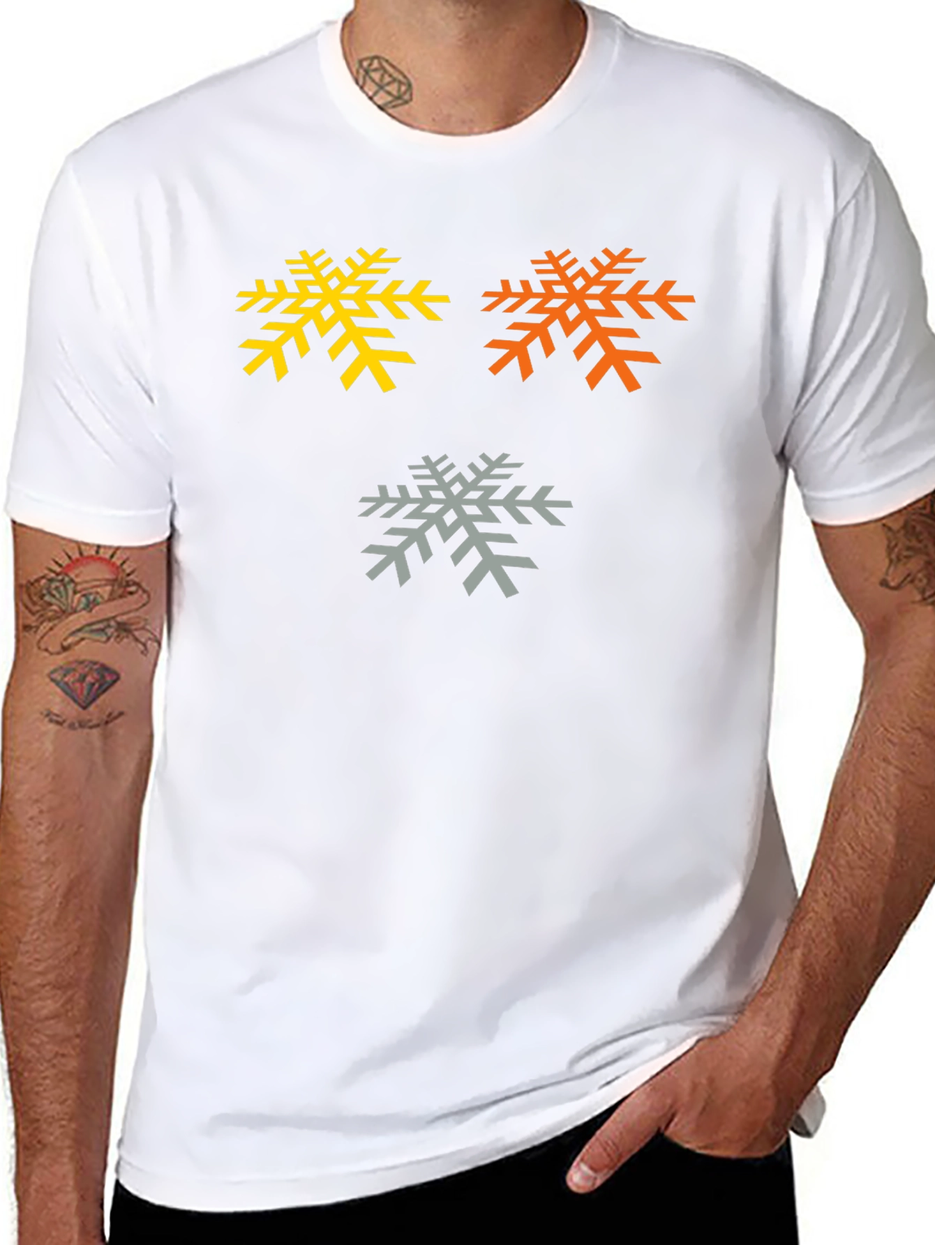 Snowflake Graphic Tee - Black Cotton Blend