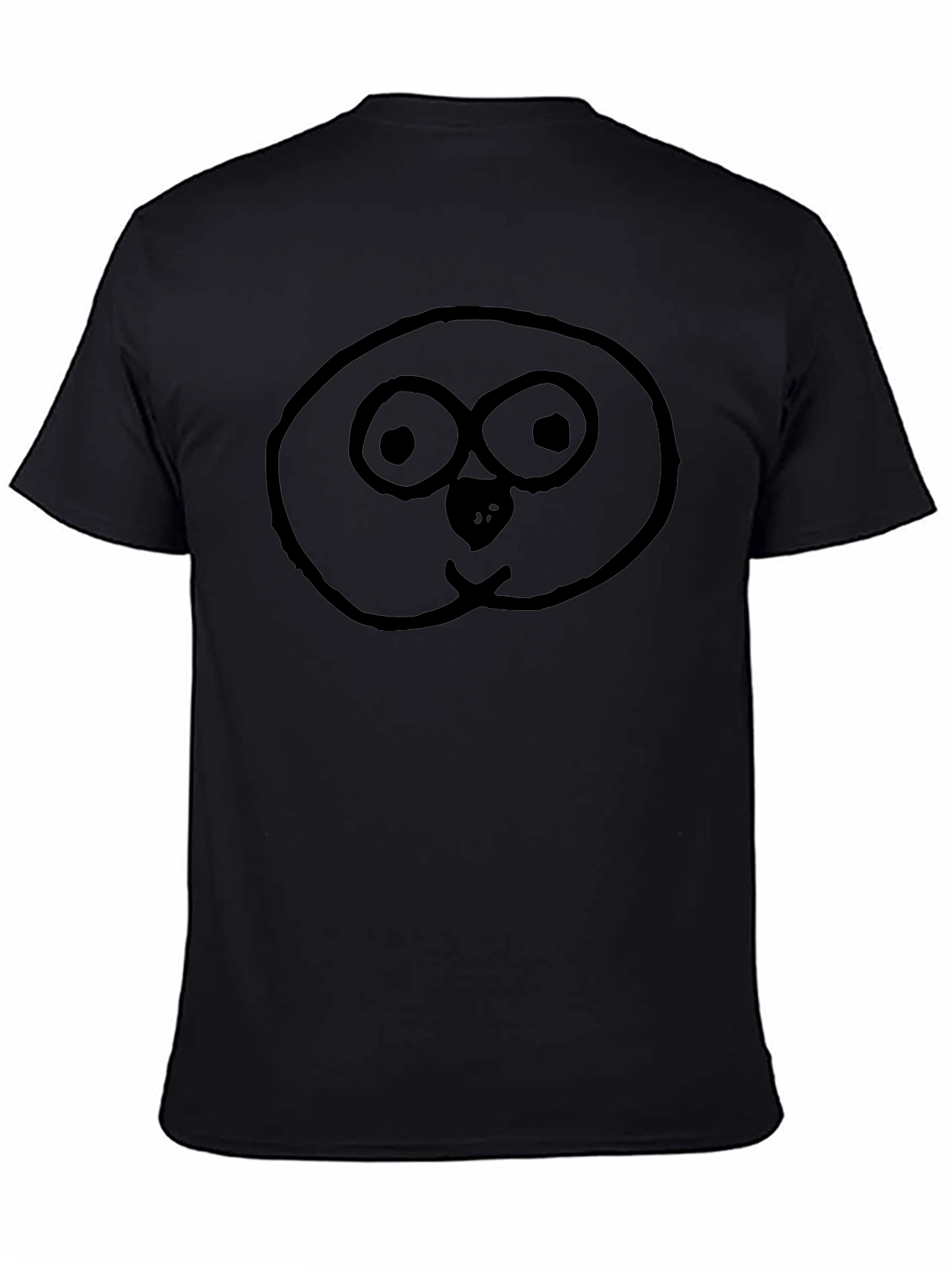 Funny Doodle Face Black T-Shirt