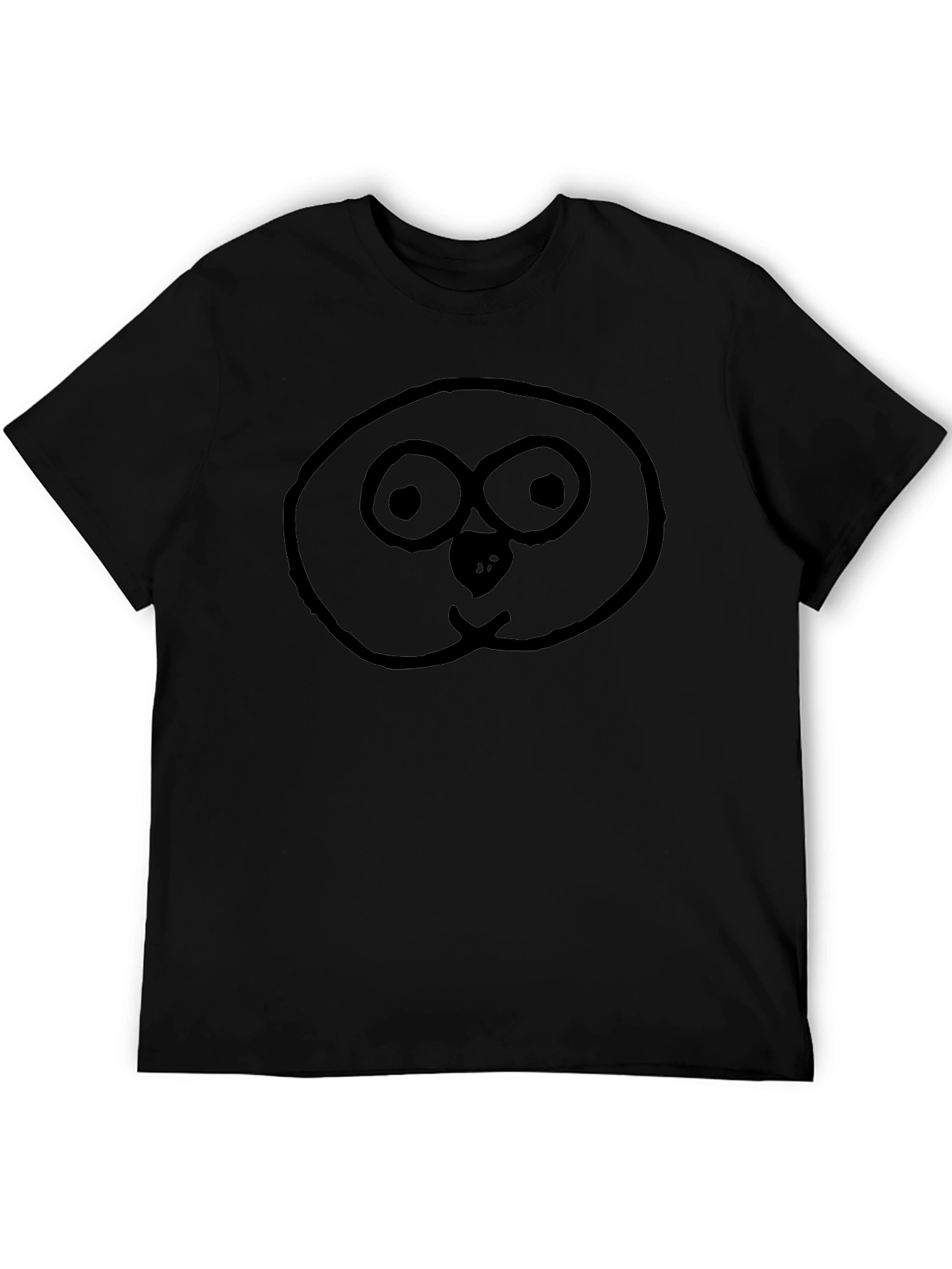 Funny Doodle Face Black T-Shirt