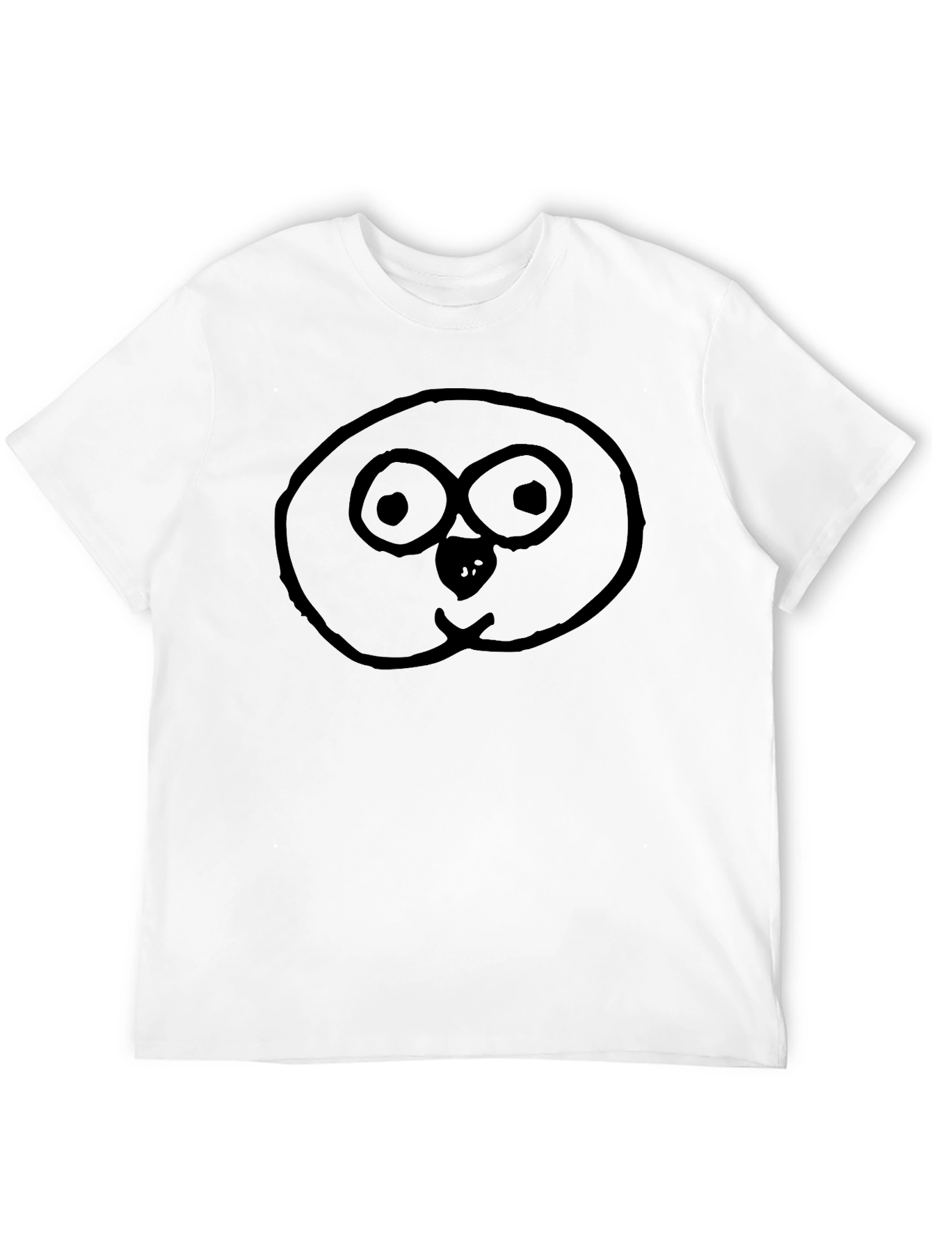 Funny Doodle Face Black T-Shirt