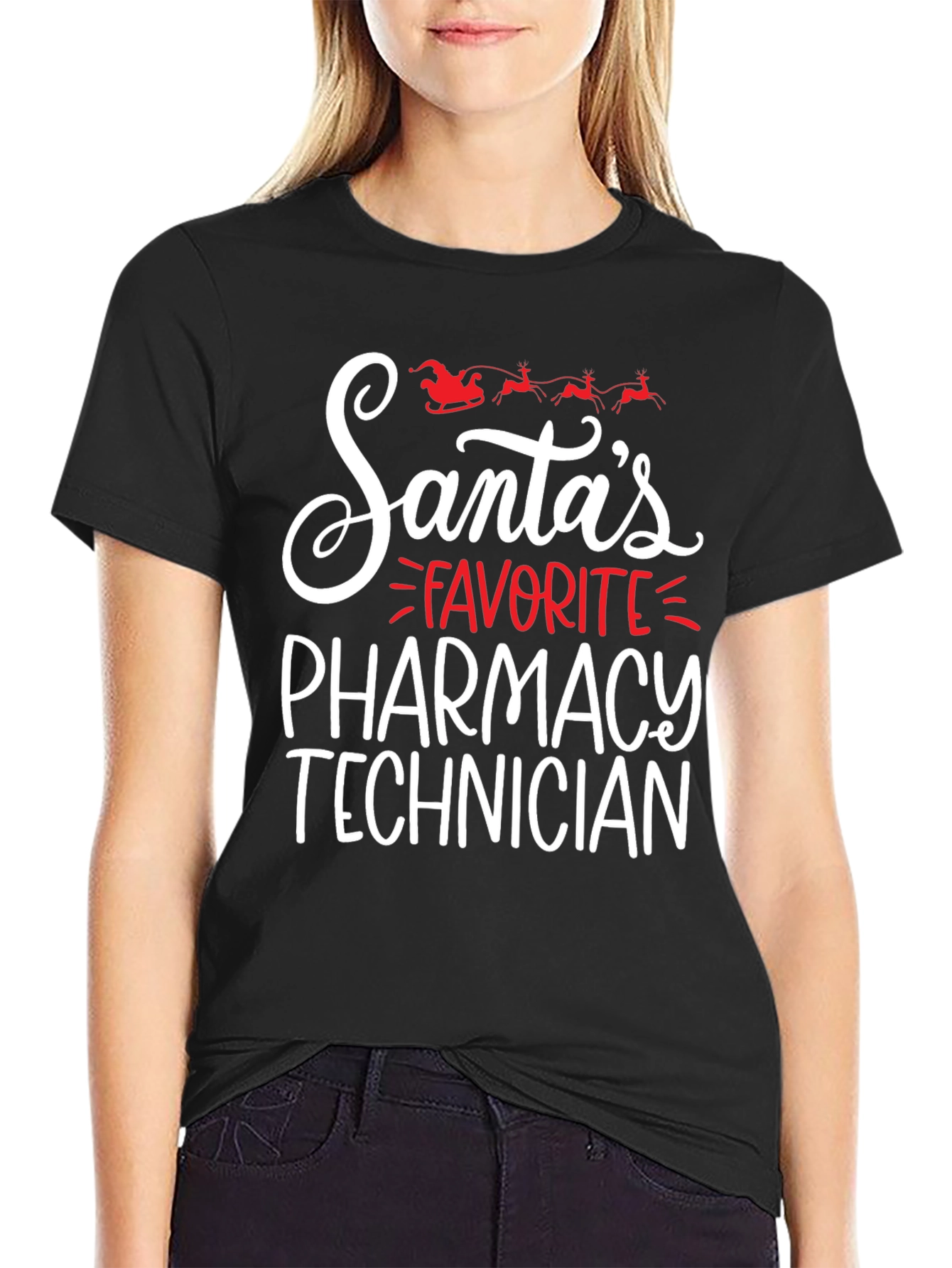 Santas Favorite Pharmacy Technician Christmas T-Shirt