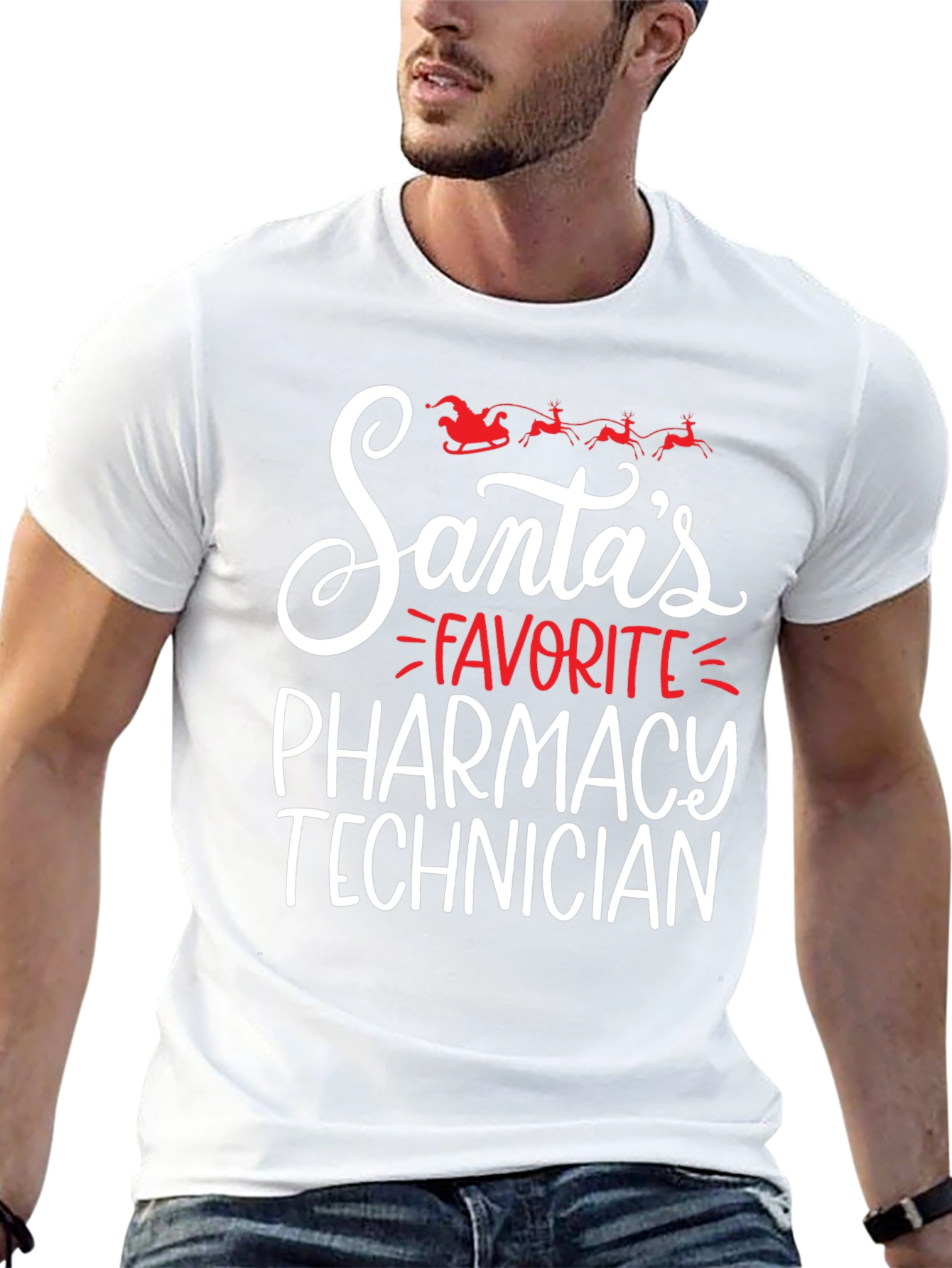 Santas Favorite Pharmacy Technician Christmas T-Shirt