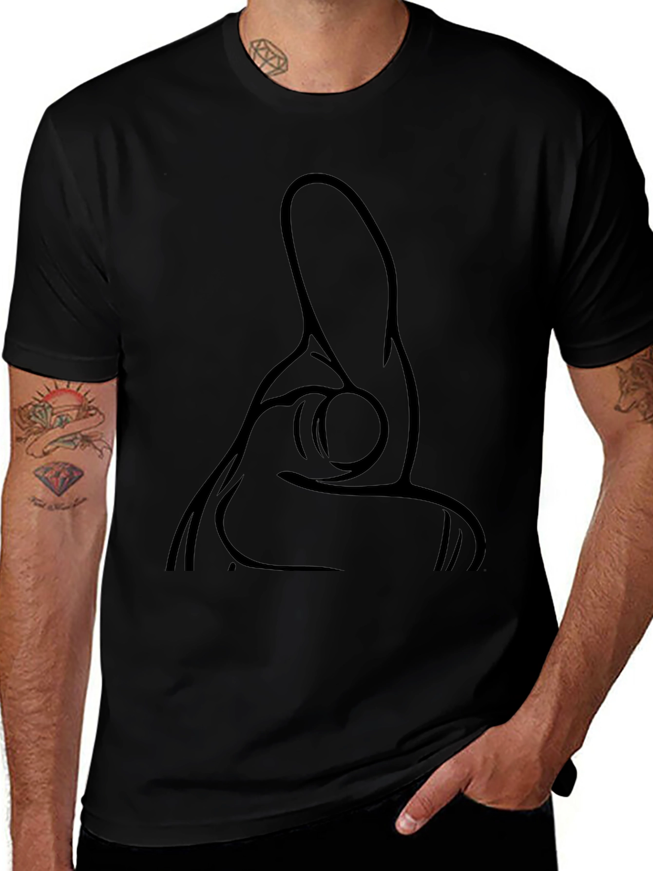 Pointing Finger Graphic Black T-Shirt