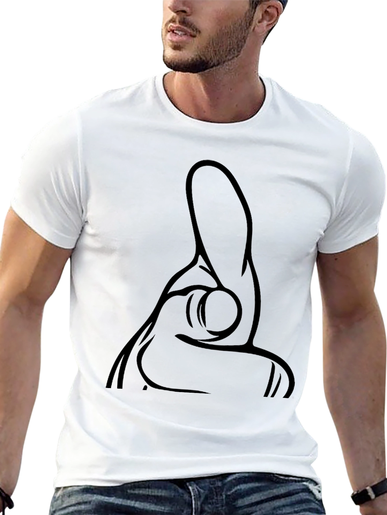 Pointing Finger Graphic Black T-Shirt