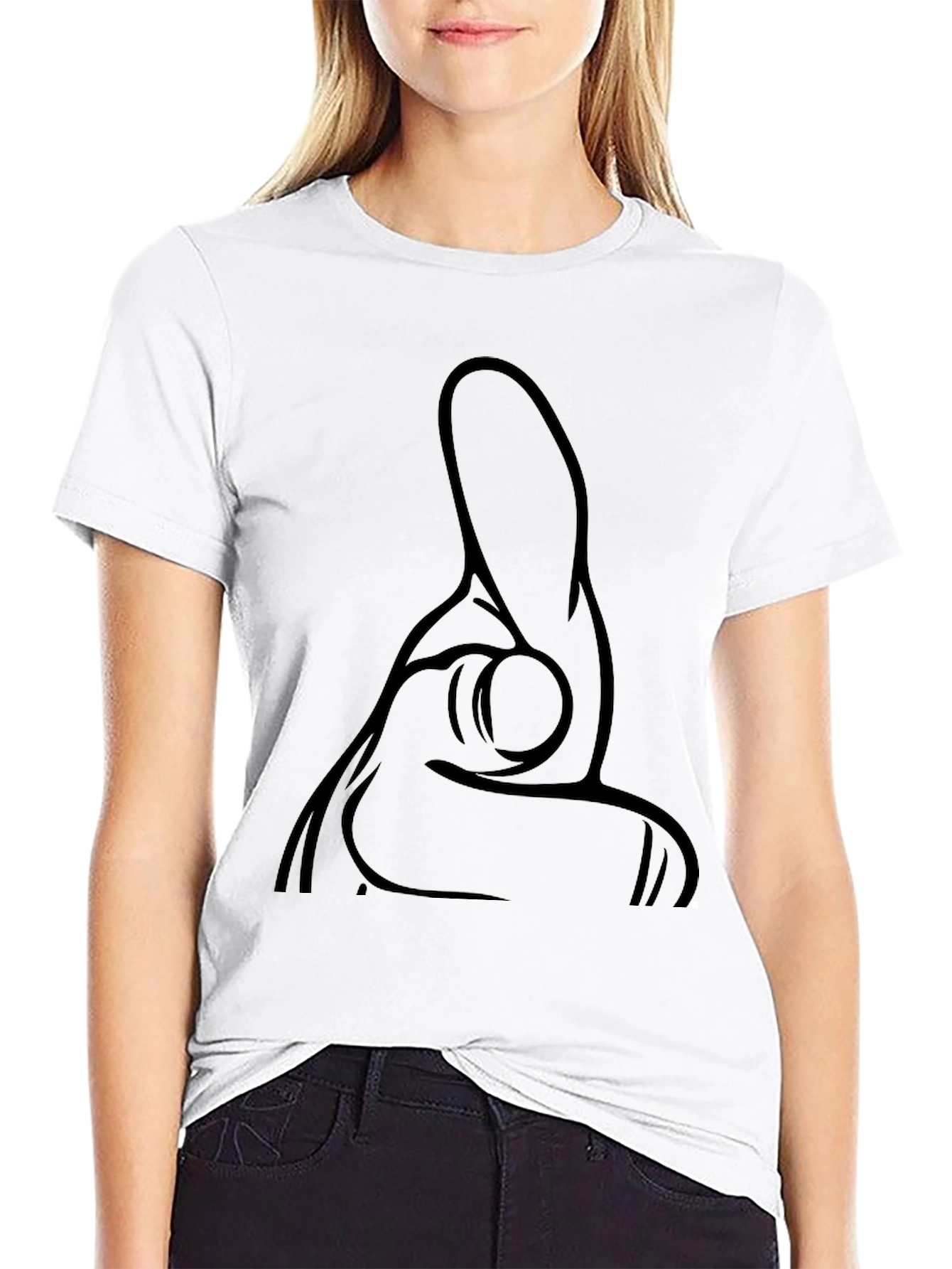 Pointing Finger Graphic Black T-Shirt