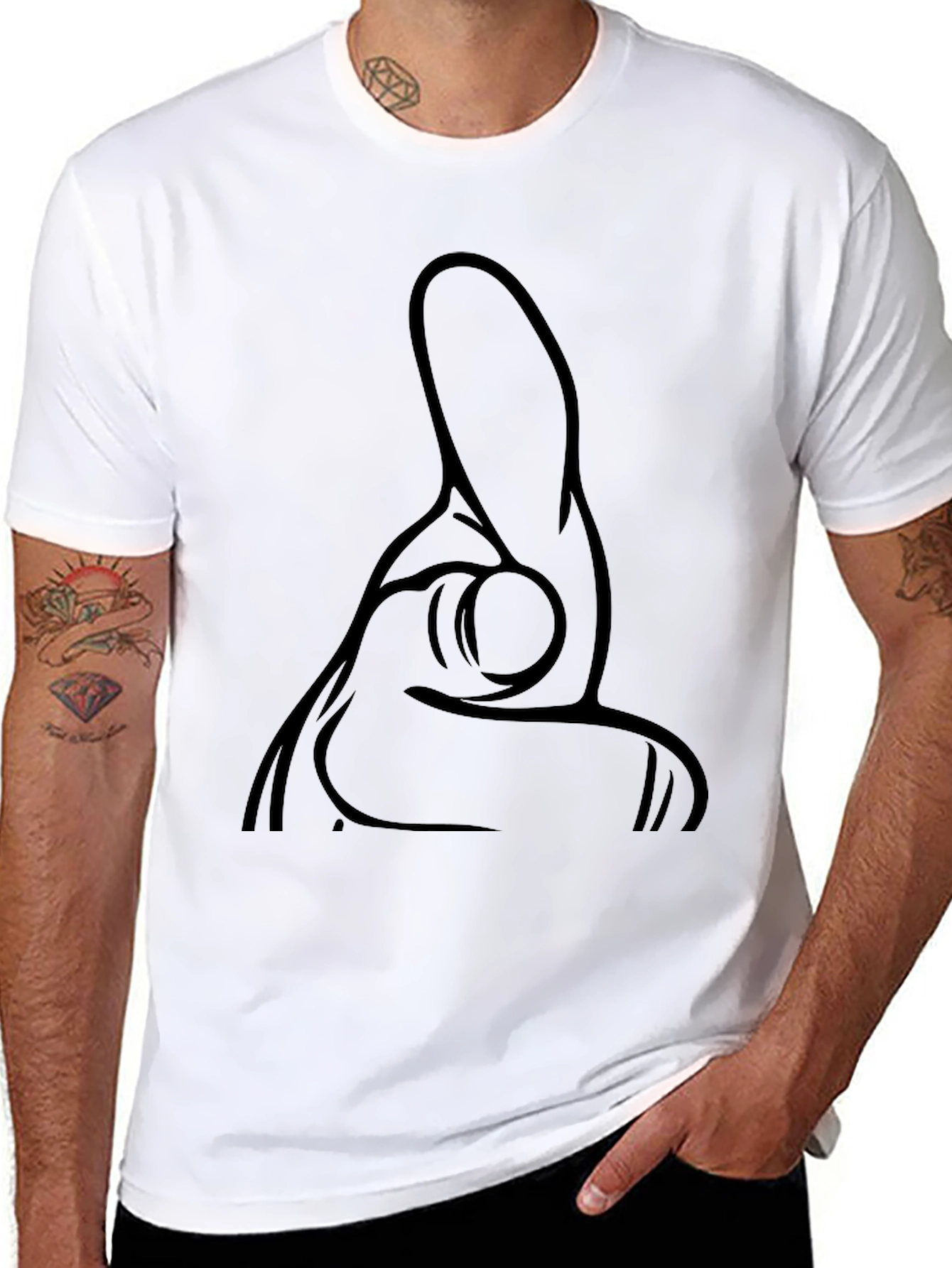 Pointing Finger Graphic Black T-Shirt