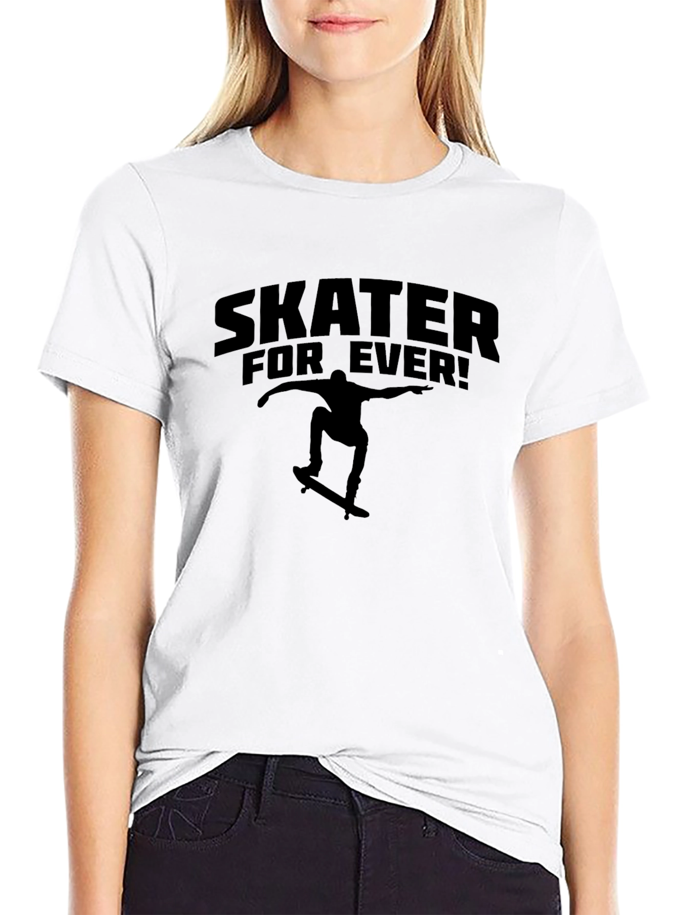 Skater Forever Graphic Tee - Cool Skateboarder Design