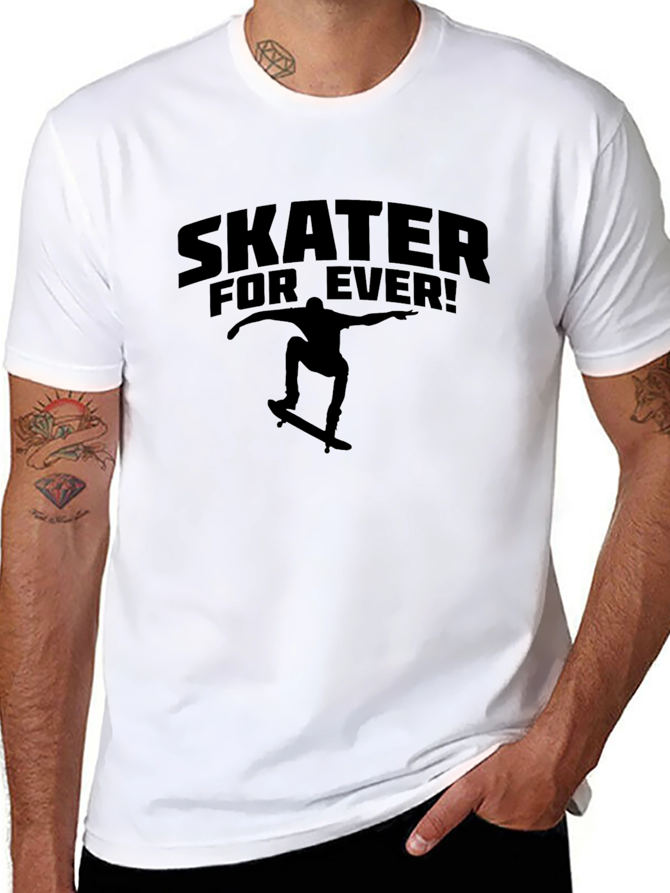 Skater Forever Graphic Tee - Cool Skateboarder Design