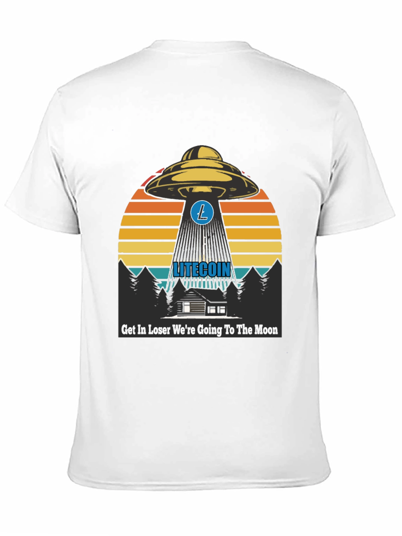 Litecoin UFO Graphic Tee - Crypto Moon Trip!
