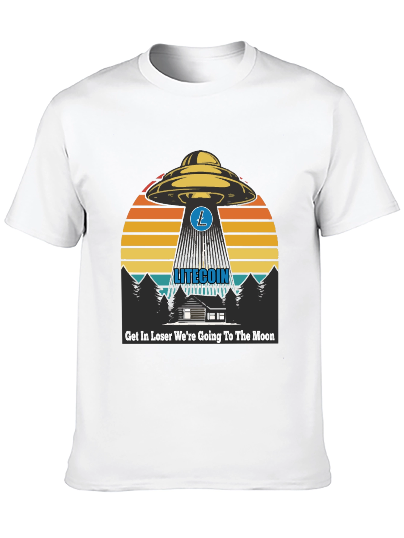 Litecoin UFO Graphic Tee - Crypto Moon Trip!