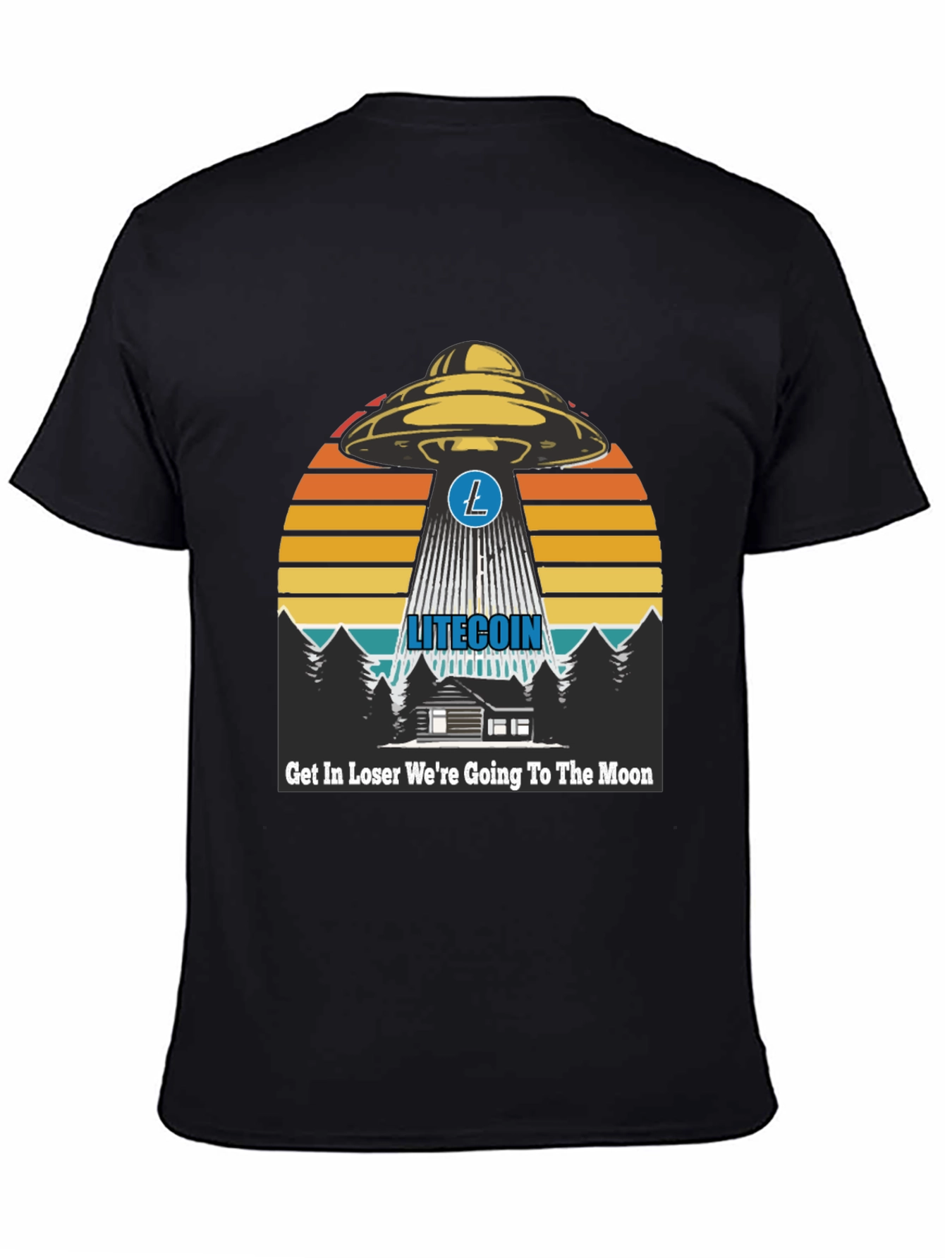 Litecoin UFO Graphic Tee - Crypto Moon Trip!
