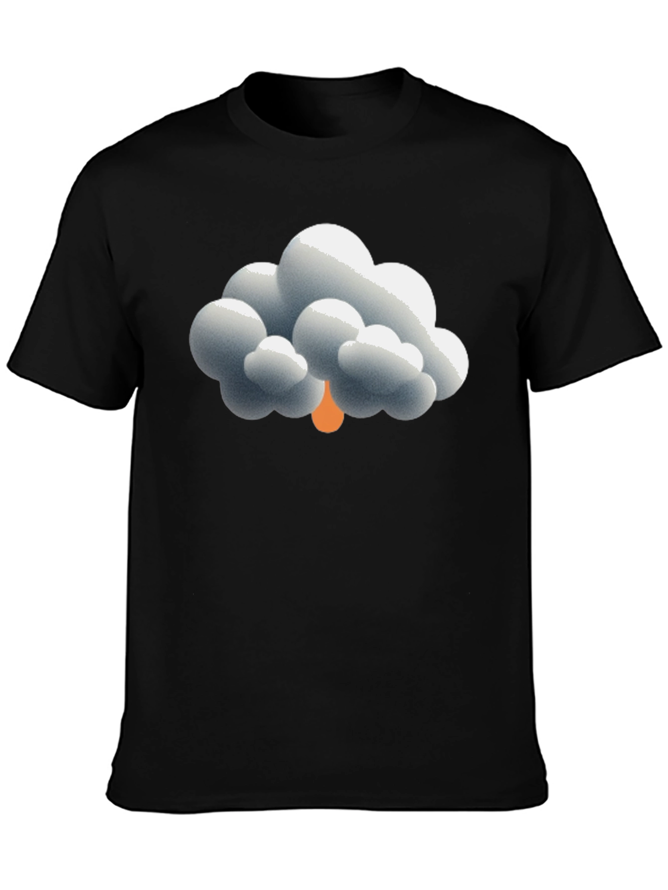 Rain Cloud Graphic Tee - Soft Cotton Black T-Shirt