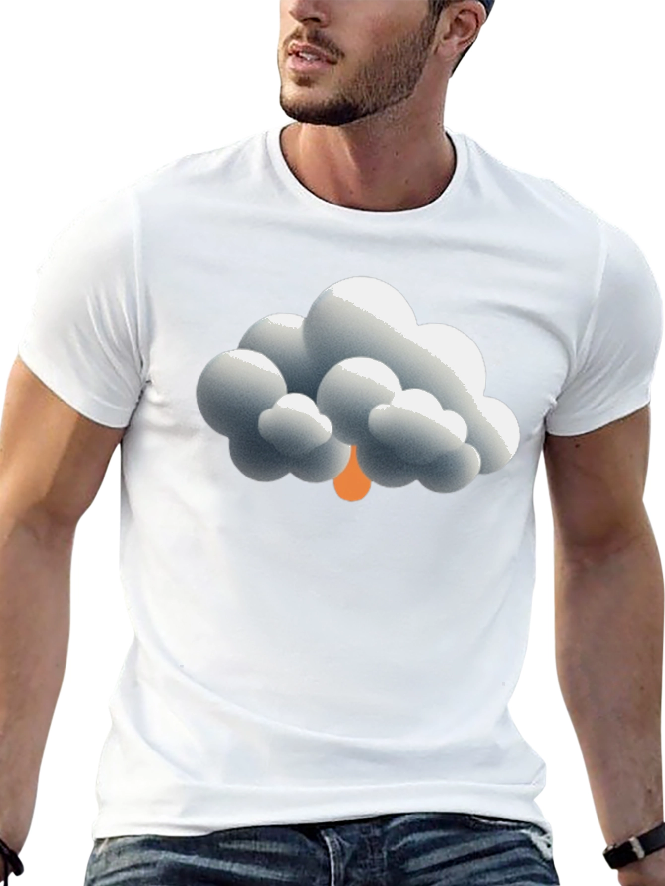 Rain Cloud Graphic Tee - Soft Cotton Black T-Shirt