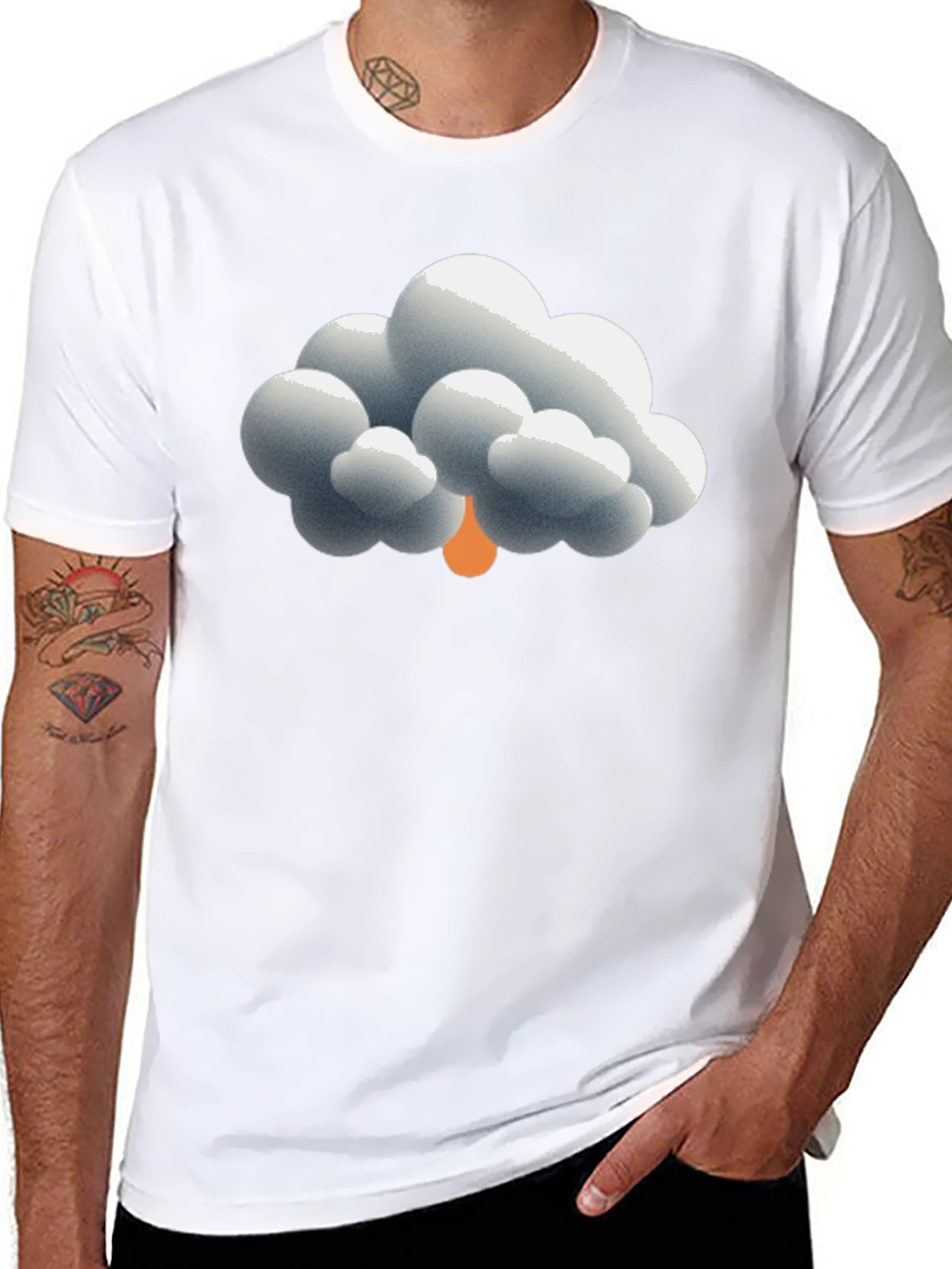 Rain Cloud Graphic Tee - Soft Cotton Black T-Shirt