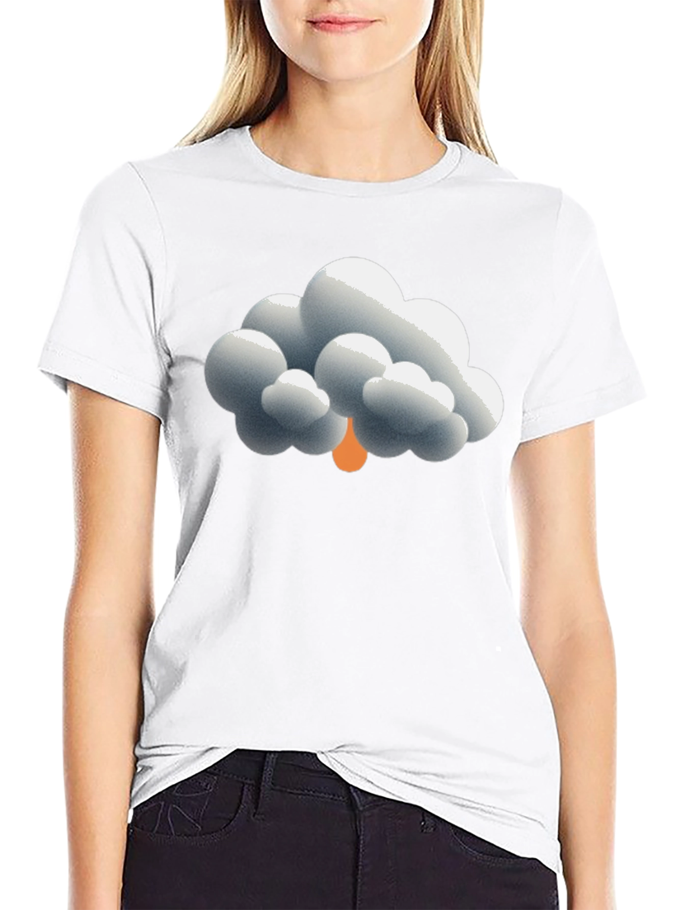 Rain Cloud Graphic Tee - Soft Cotton Black T-Shirt