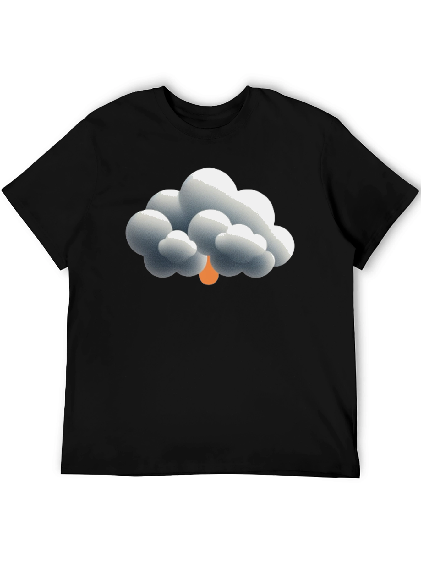 Rain Cloud Graphic Tee - Soft Cotton Black T-Shirt