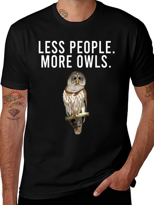 Less People More Owls T-Shirt - Owl Lover Tee