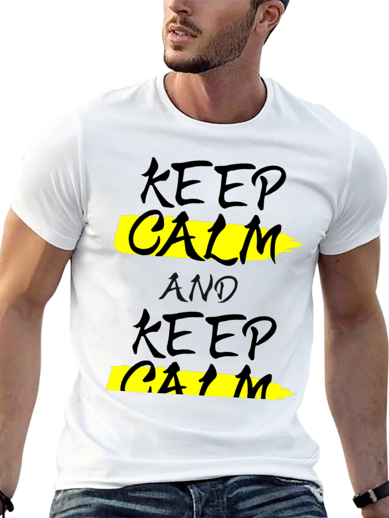 Keep Calm Black Graphic T-Shirt
