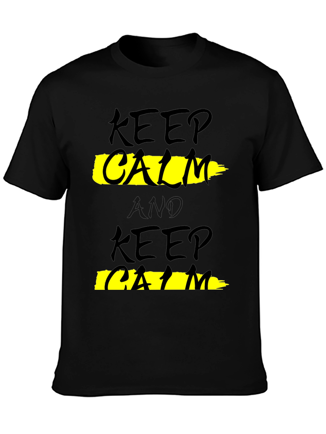 Keep Calm Black Graphic T-Shirt