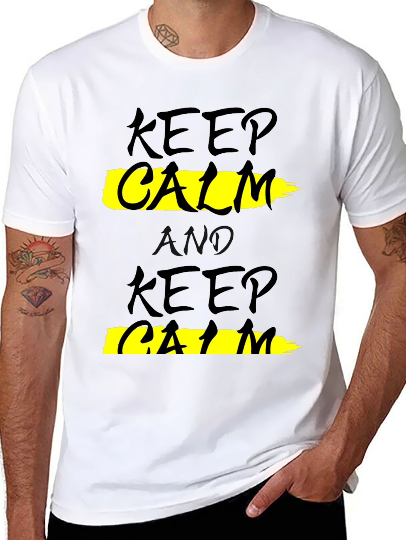 Keep Calm Black Graphic T-Shirt