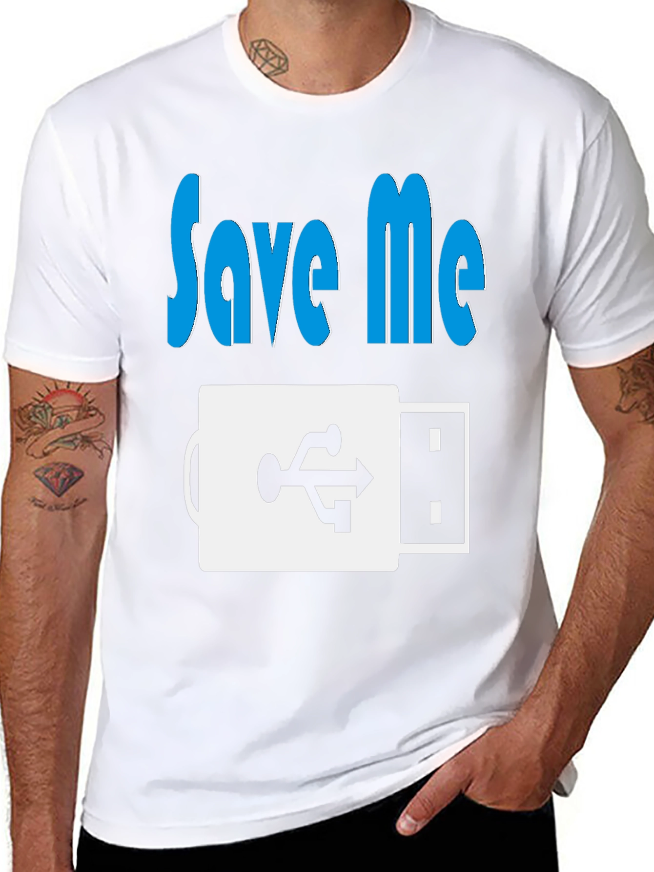 Save Me USB T-Shirt - Funny Geek Tee
